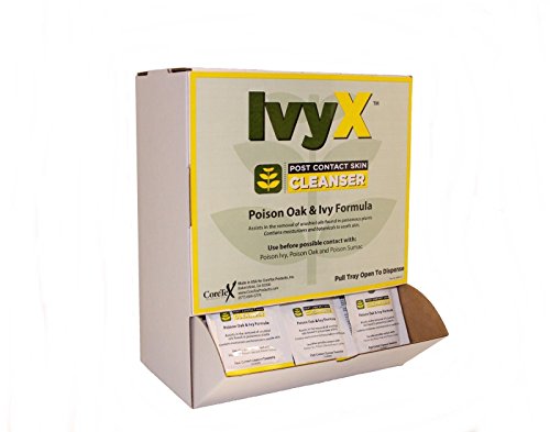 Coretex Ivy X Post Contact Skin Cleanser - 50 Count Medicated Wipes for Poison Ivy, Oak & Sumac Relief | Dermatologist-Recommended Rash Treatment | Outdoor Protection for Hiking, Camping & Gardening