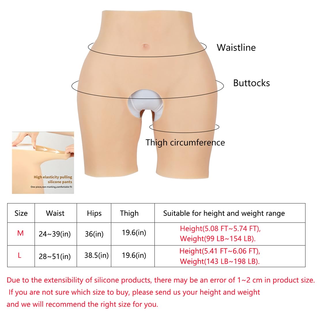 Mtoye Silicone Bigi Butt Hip Pads for Women - Fake Buttock Enhancer Shapewear, Lifting Panties & Hip Pads for Curvy Body - Perfect for Cosplay, Costumes & Everyday Wear