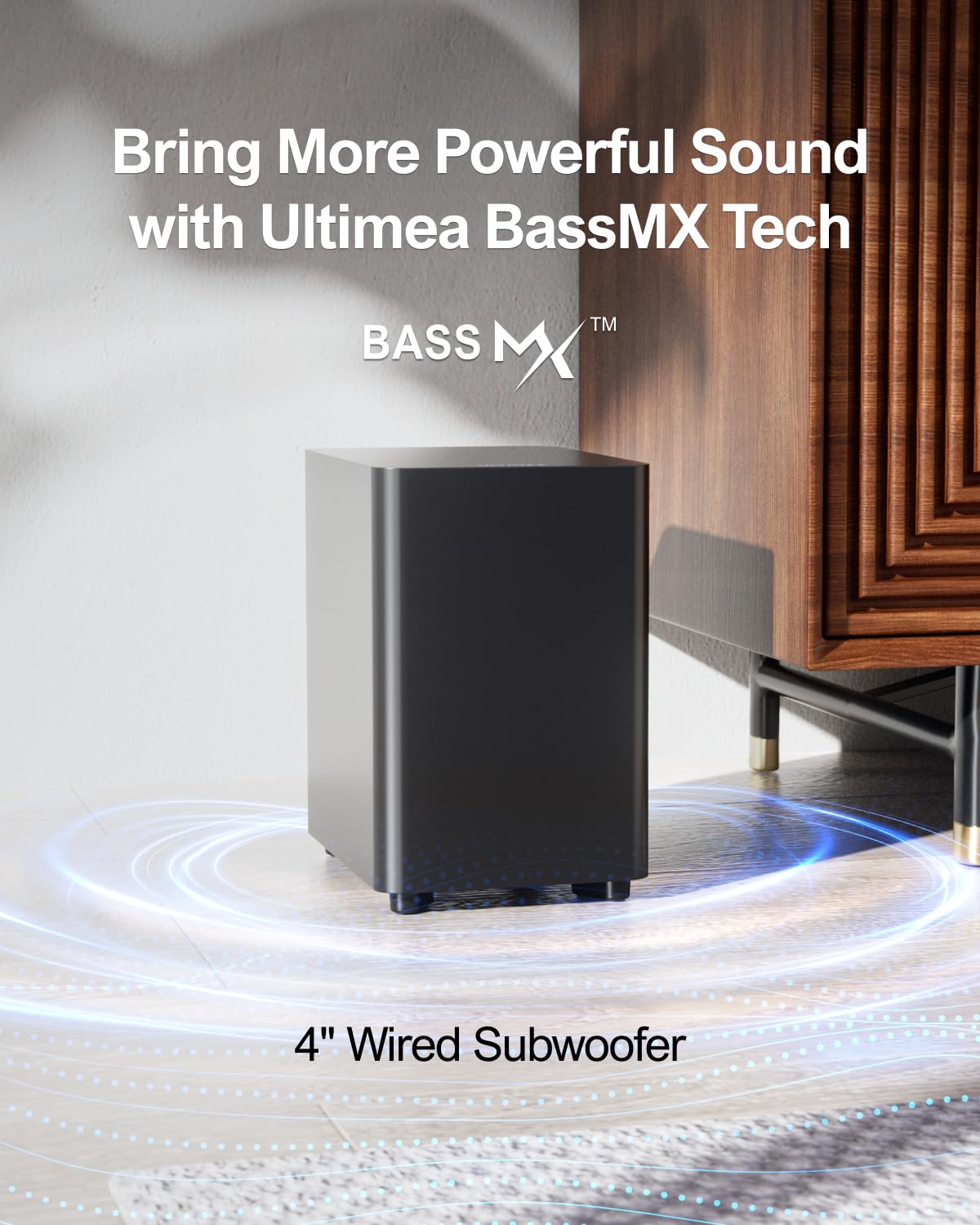 ULTIMEA Aura A30 5.1 Channel Sound Bar System with Virtual Surround Sound - 250W Peak Power, Wireless Subwoofer & 2 Rear Speakers for Smart TV - App Control, Optical/AUX/Bluetooth - Perfect for Home Theater, Movie Nights & Gaming