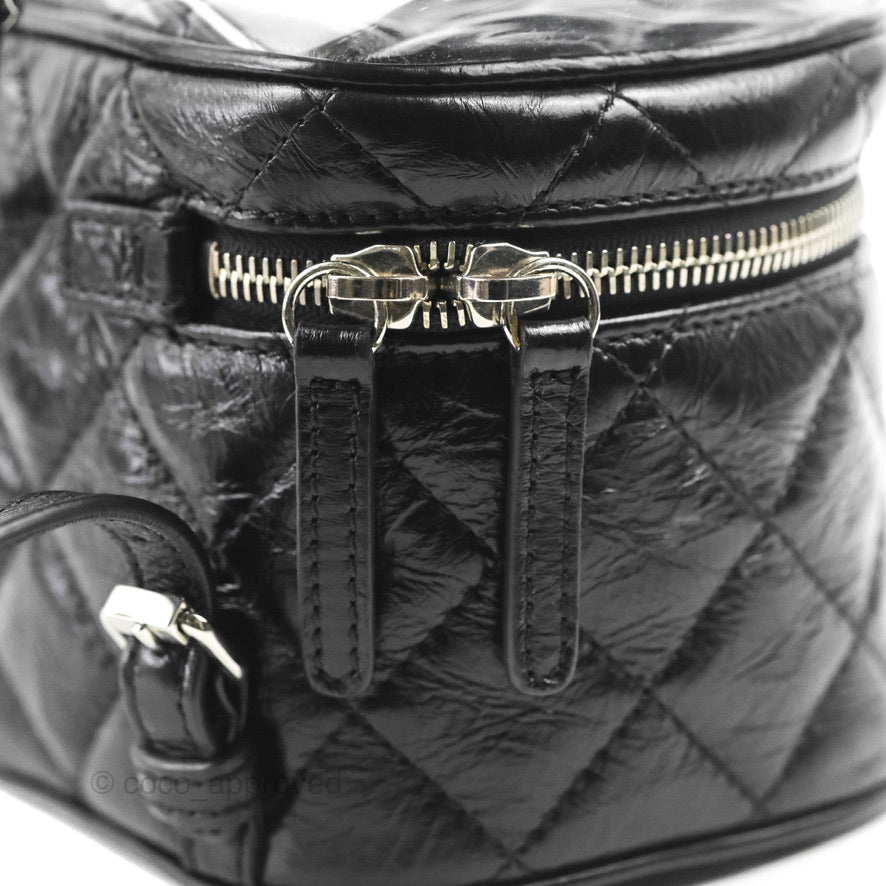 Chanel Aquarium PVC Backpack Black Crumpled Calfskin with Silver Hardware - Stylish Luxury Handbag for Women, Perfect for Travel, Shopping & Everyday Use