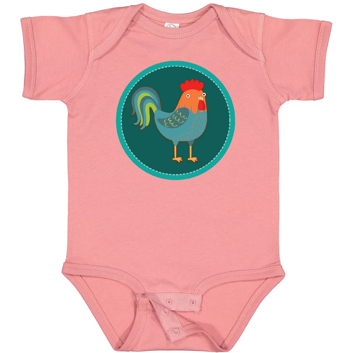 Inktastic Rooster Chicken Farmer Baby Bodysuit - Cute Farm Animal Onesie for Boys & Girls - Perfect for Farm-Themed Parties, Photo Shoots & Everyday Wear
