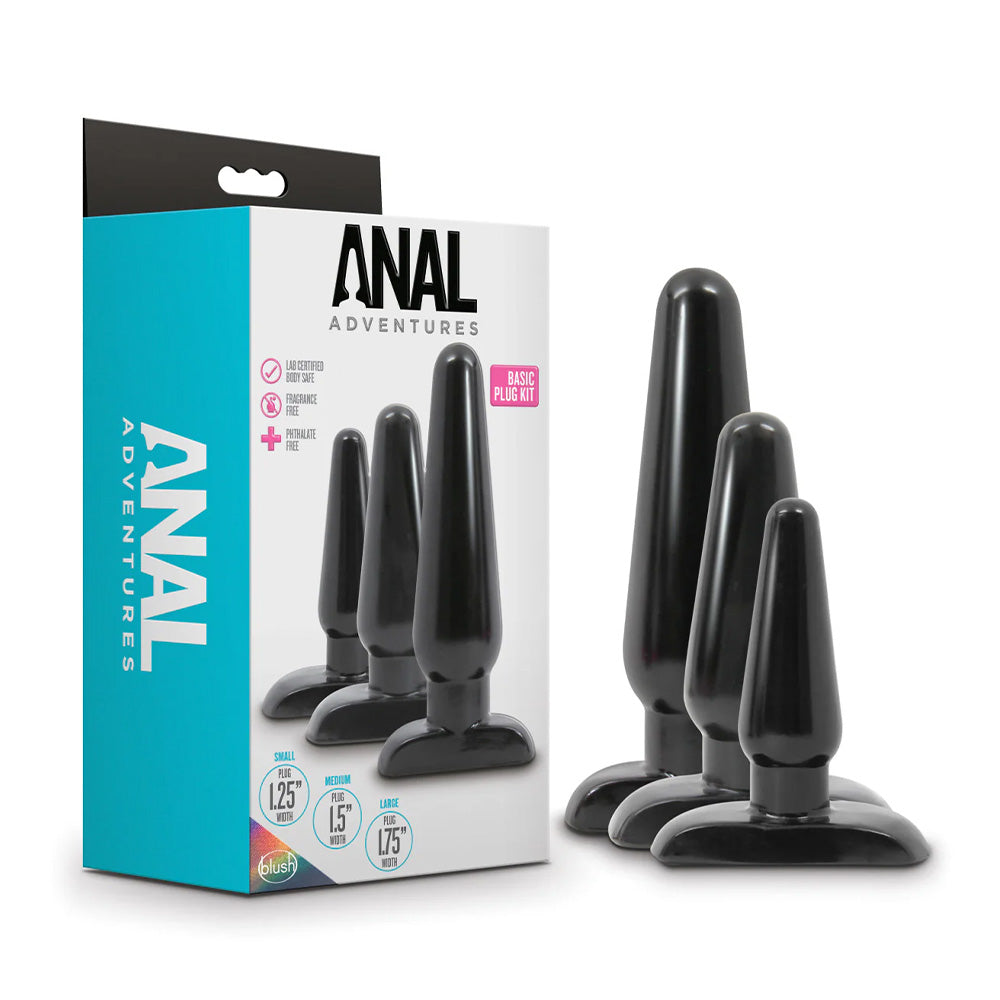 Anal Training Kit - Beginner's PVC Butt Plug Set for Safe & Comfortable Anal Play - Perfect for Solo or Couples Use in the Bedroom