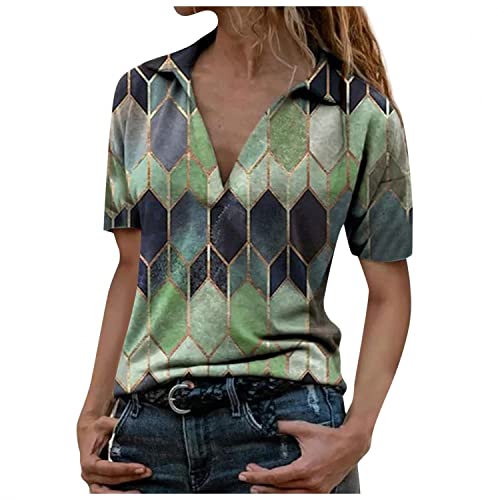 Women's Summer Short Sleeve V-Neck T-Shirts - Casual Graphic Printed Fashion Tees for Everyday Wear | Perfect for Beach, Shopping & Casual Outings