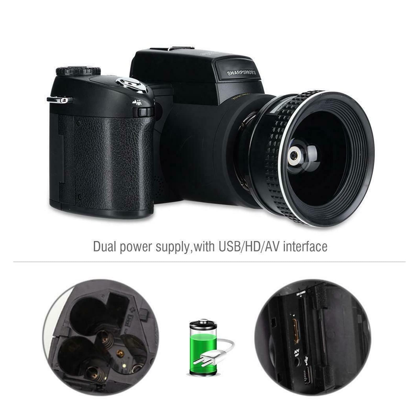 BODORME 33MP HD Digital Camera with 24X Zoom, 3
