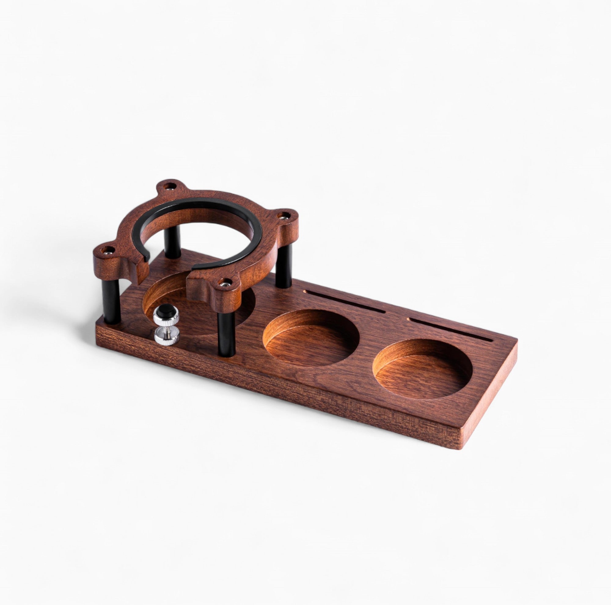 Premium Sapele Wood Espresso Tamper Holder - Barista-Grade Coffee Accessory for Home & Professional Use - Perfect for Espresso Machines & Coffee Stations