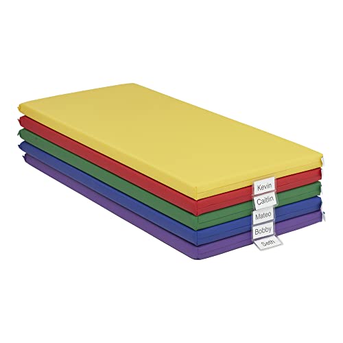 ECR4Kids SoftZone Rainbow Rest Mat - 2 Inch Thick Foam Floor Mat for Kids, 5-Piece Set - Colorful Classroom Furniture for Daycare, Preschool & Nap Time - Non-Toxic & Washable Cushioned Play Mat