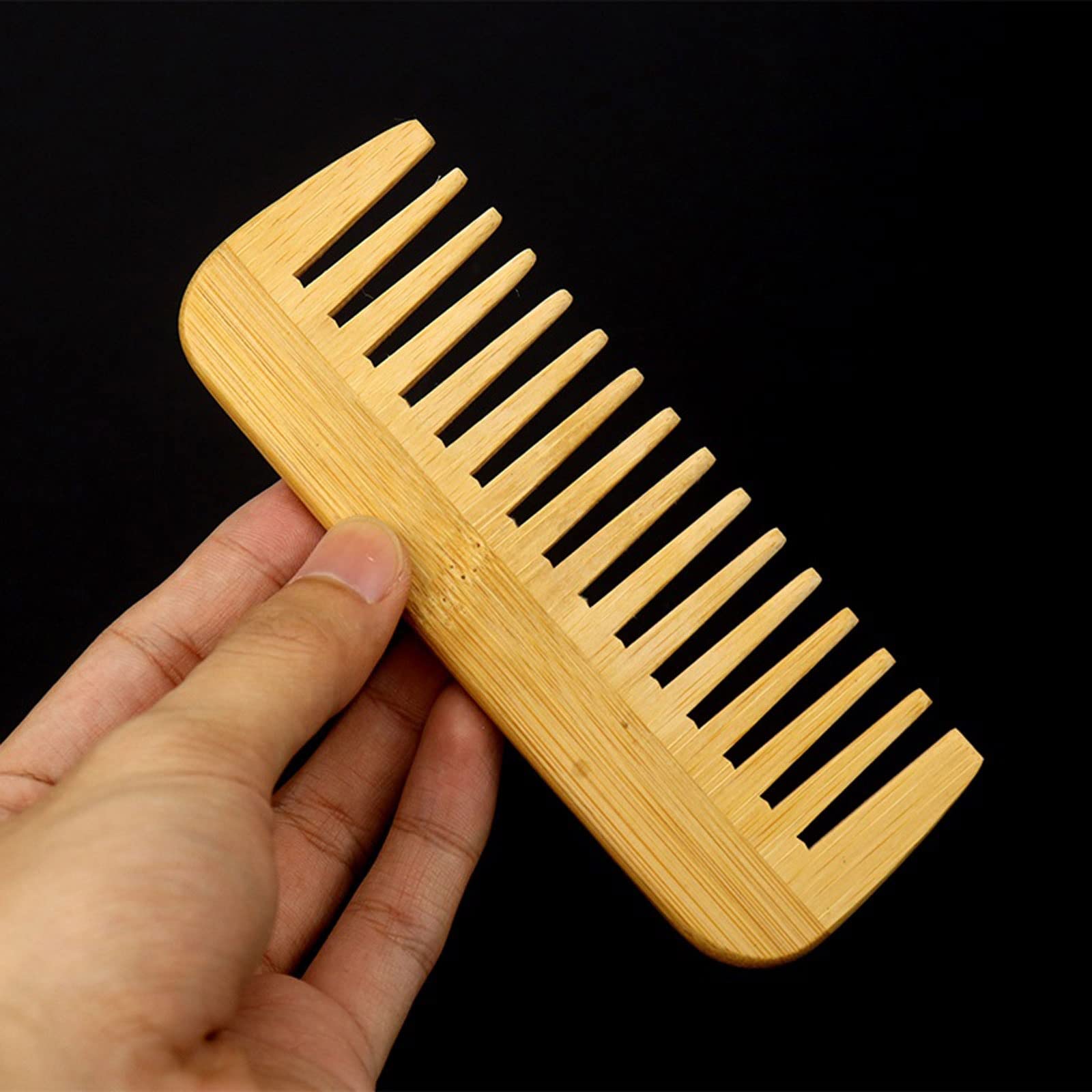 **Wide Tooth Bamboo Comb for Men & Women - Anti-Static Hair Scalp Massager - Natural Wooden Hairbrush for Detangling & Healthy Hair Care - Perfect for Home, Travel & Salon Use**