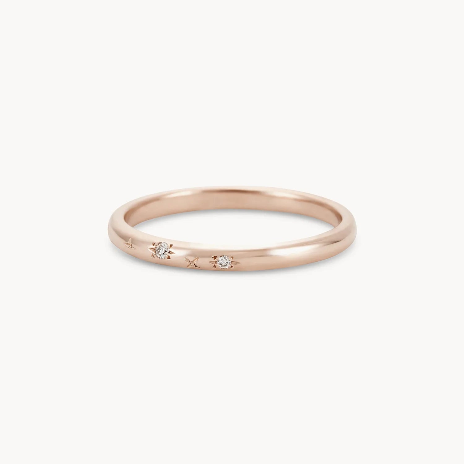 14K Rose Gold Starlight Ring with White Diamonds - Elegant Jewelry for Engagement, Wedding & Anniversary Gifts