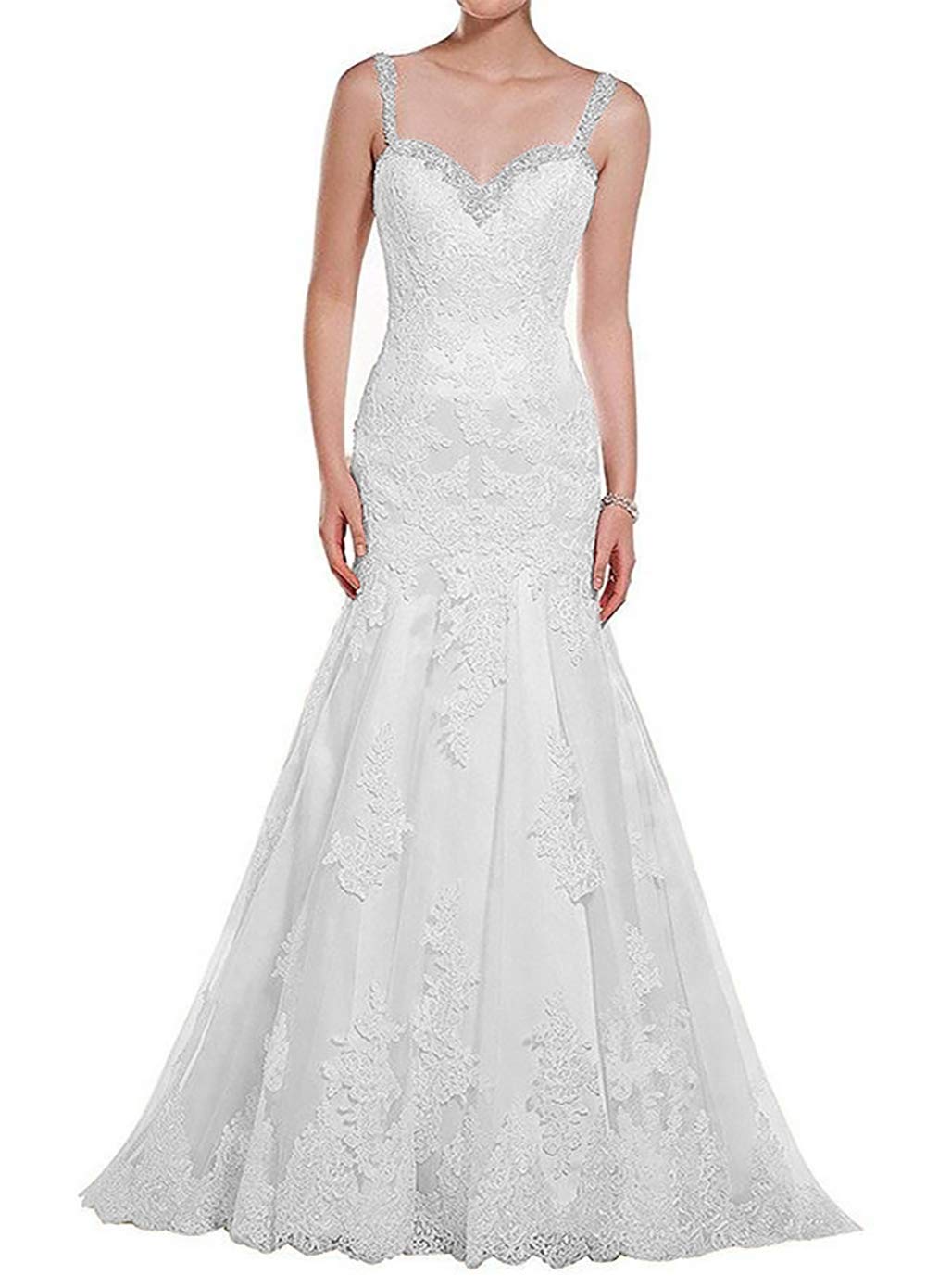 Elegant Lace A-Line Wedding Dress with Sweetheart Neckline - Chiffon Beach Bridal Gown for Outdoor & Destination Weddings