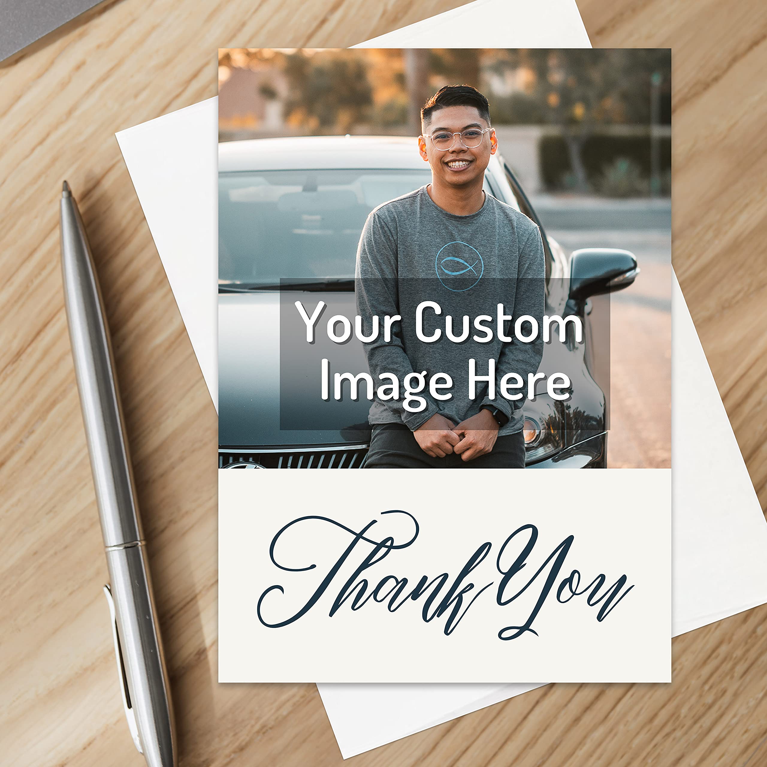 Personalized Christian Thank You Cards - Custom Photo & Text Upload - Pack of 48 - Perfect for Church Events, Bible Study Gifts & Faith-Based Appreciation