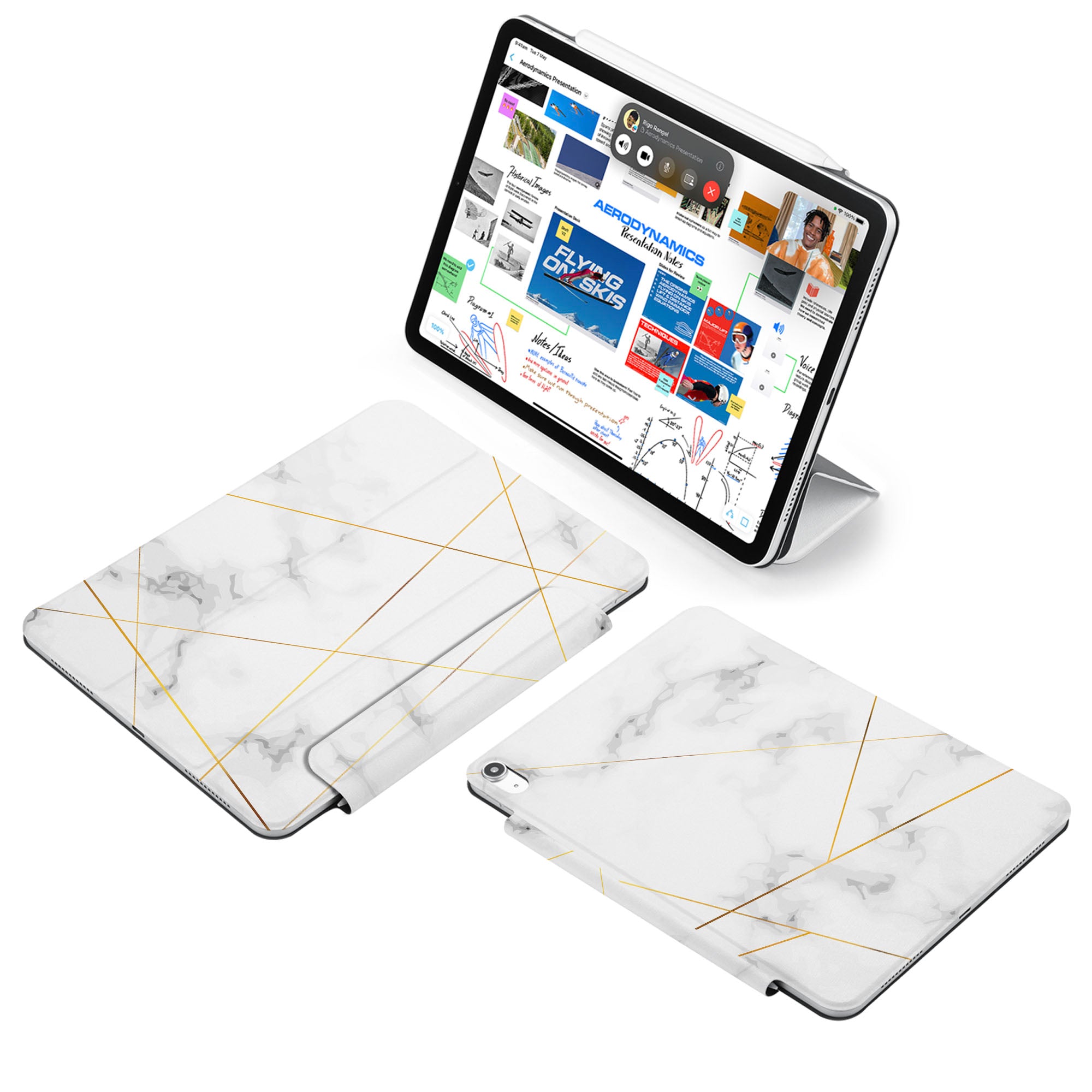 SlimFit Marble Case for iPad 2020 - Ultra Thin Lightweight Protective Cover for iPad 8th/7th Gen - Perfect for Work, School & Travel