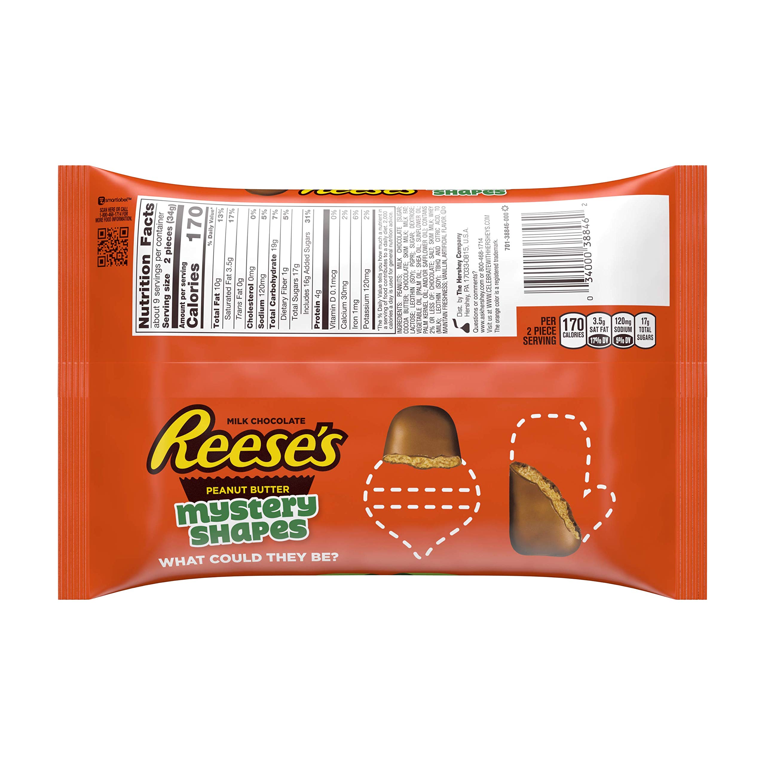 Reese's Peanut Butter Milk Chocolate Candy - Individually Wrapped Holiday Mystery Shapes (10.8 oz Bag) - Perfect for Halloween, Christmas Stocking Stuffers & Party Favors