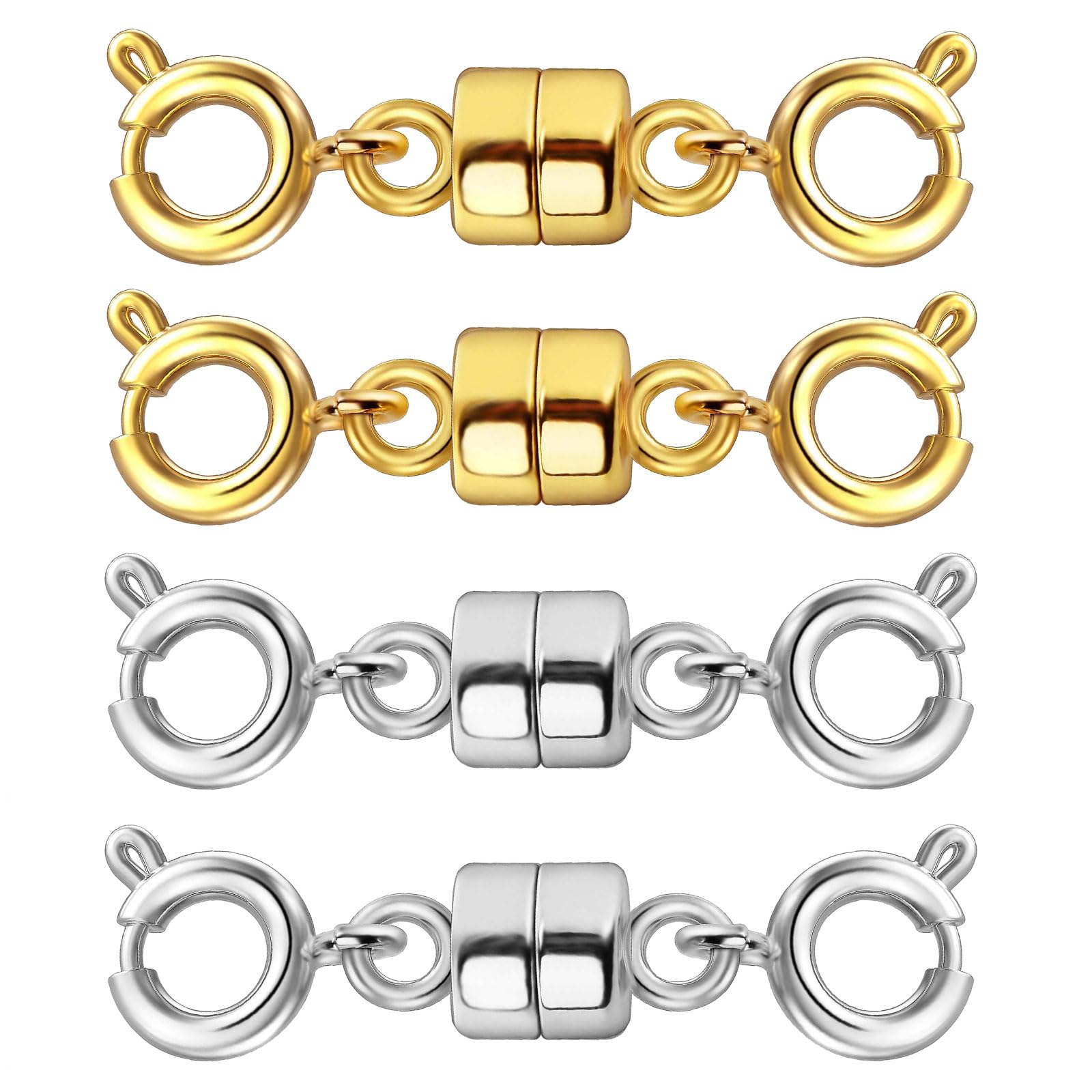 14K Gold & Silver Double Magnetic Necklace Clasps - Secure Bracelet Extenders & Jewelry Closures for DIY Jewelry Making - Perfect for Necklaces, Bracelets & Handmade Jewelry Accessories