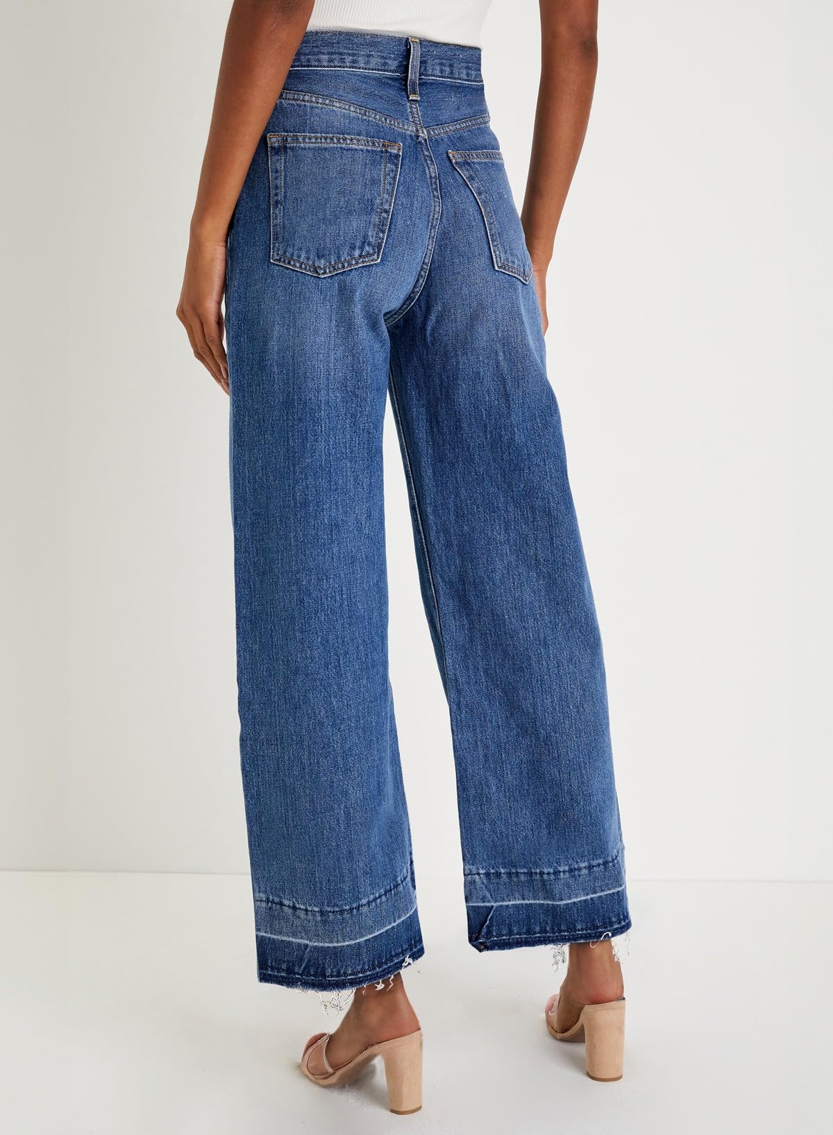 Stylish Women's High Waisted Wide Leg Jeans - Trendy Straight Leg Denim Pants for Casual Outfits & Streetwear | Comfortable Stretch Zimbaplatinum Jeans for Everyday Wear, Office, and Weekend Outings