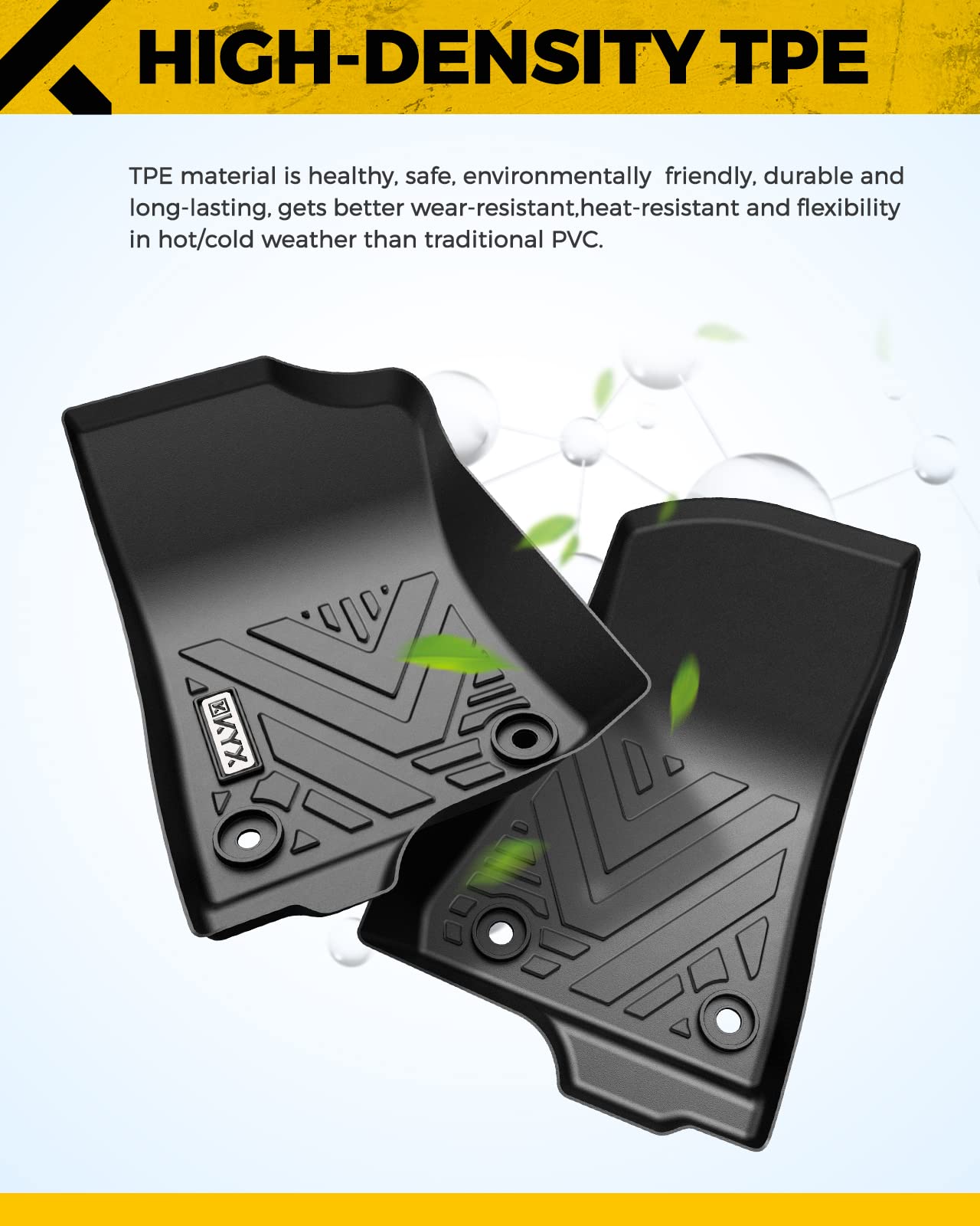 KYX All-Weather TPE Floor Mats for 2021-2024 Hyundai Elantra (Non-Hybrid) - Front & Rear Seat Protection, Durable Car Floor Liners - Perfect for Daily Commute, Road Trips & Winter Driving