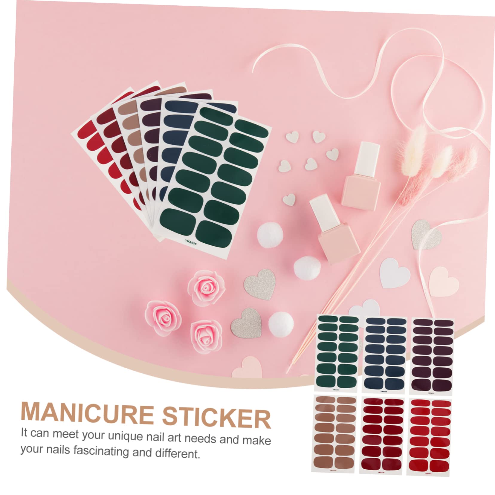 FRCOLOR 12 Sheets Kids Nail Art Stickers - Colorful Nail Decals for Girls, DIY Nail Polish Wraps, Full Wrap Nail Stickers for Parties & Special Occasions | Perfect for Birthday Gifts, Sleepovers, and Spa Days