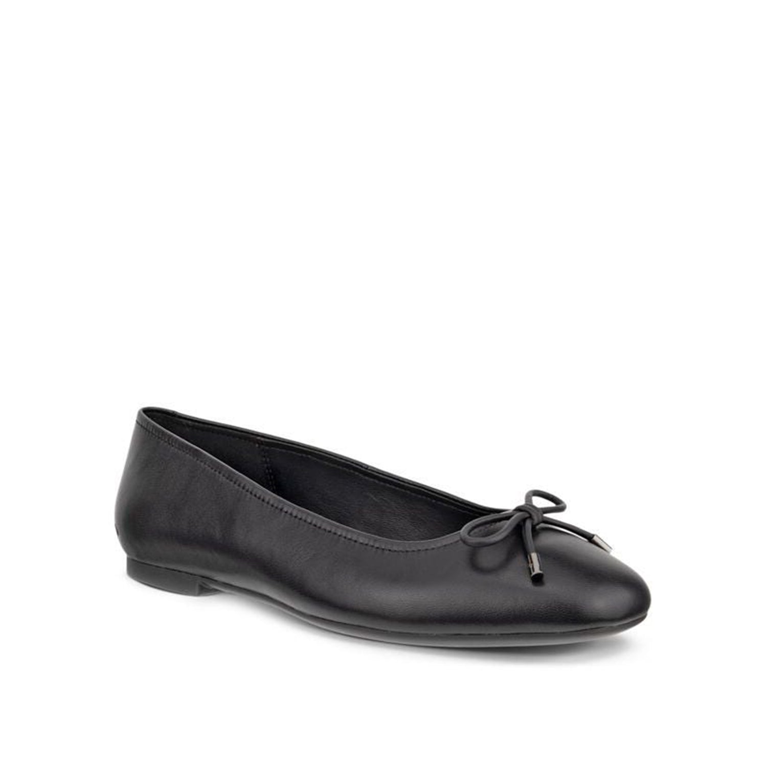 ECCO Women's Margot Black Ballerina Flats with Bow - Comfortable & Stylish Shoes for Work, Office, and Casual Outfits