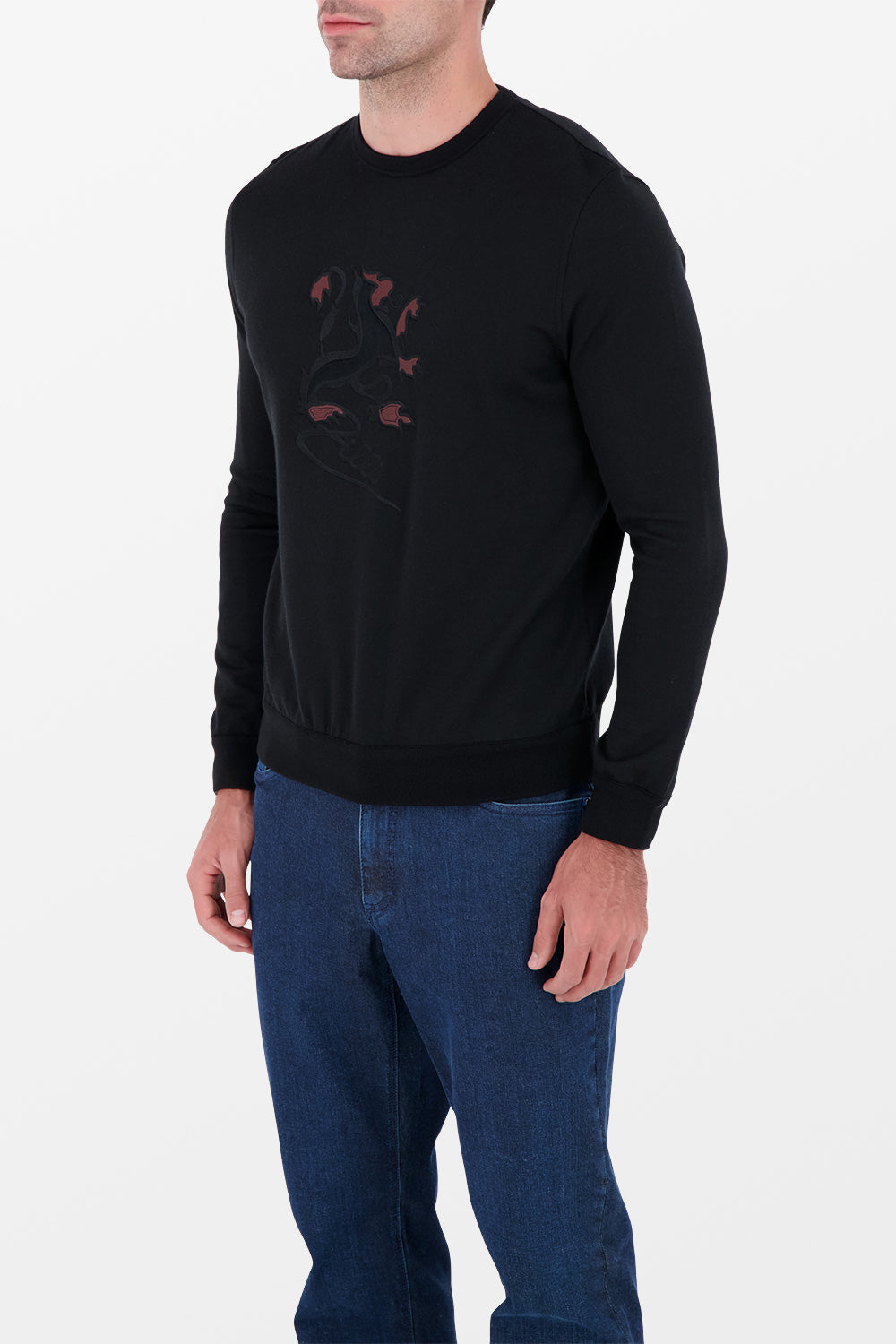 Zilli Black Sweatshirt for Men - Premium Cotton Pullover Hoodie - Casual Streetwear & Loungewear - Perfect for Everyday Wear, Gym, and Outdoor Activities