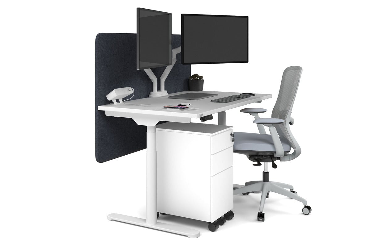 Flexi Premium Height Adjustable Single Workstation [1400L x 700W] - Ergonomic Standing Desk for Home Office, Gaming & Study - Electric Sit Stand Desk with Memory Function