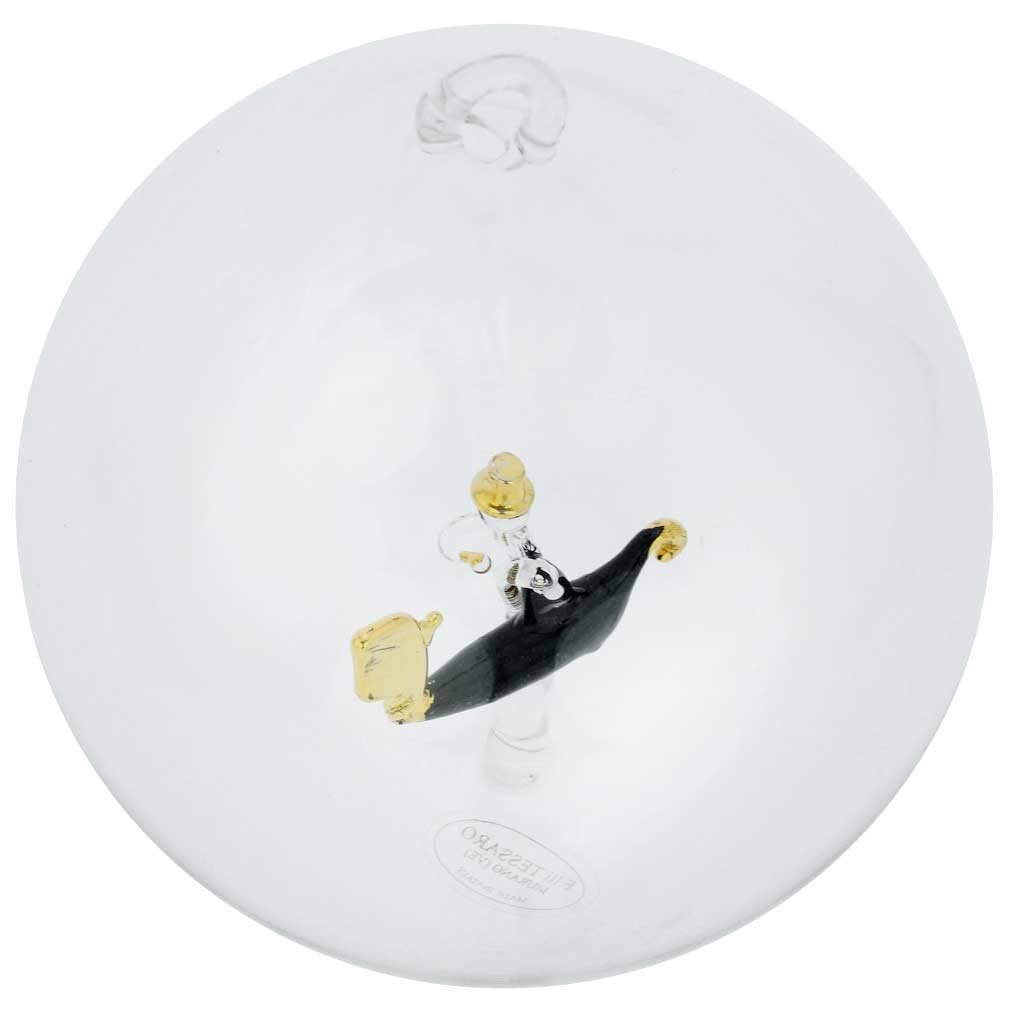Handmade Murano Glass Gondola Christmas Ornament - Venetian Glass Art from Venice Italy - Perfect for Holiday Tree Decor & Italian-Themed Gifts