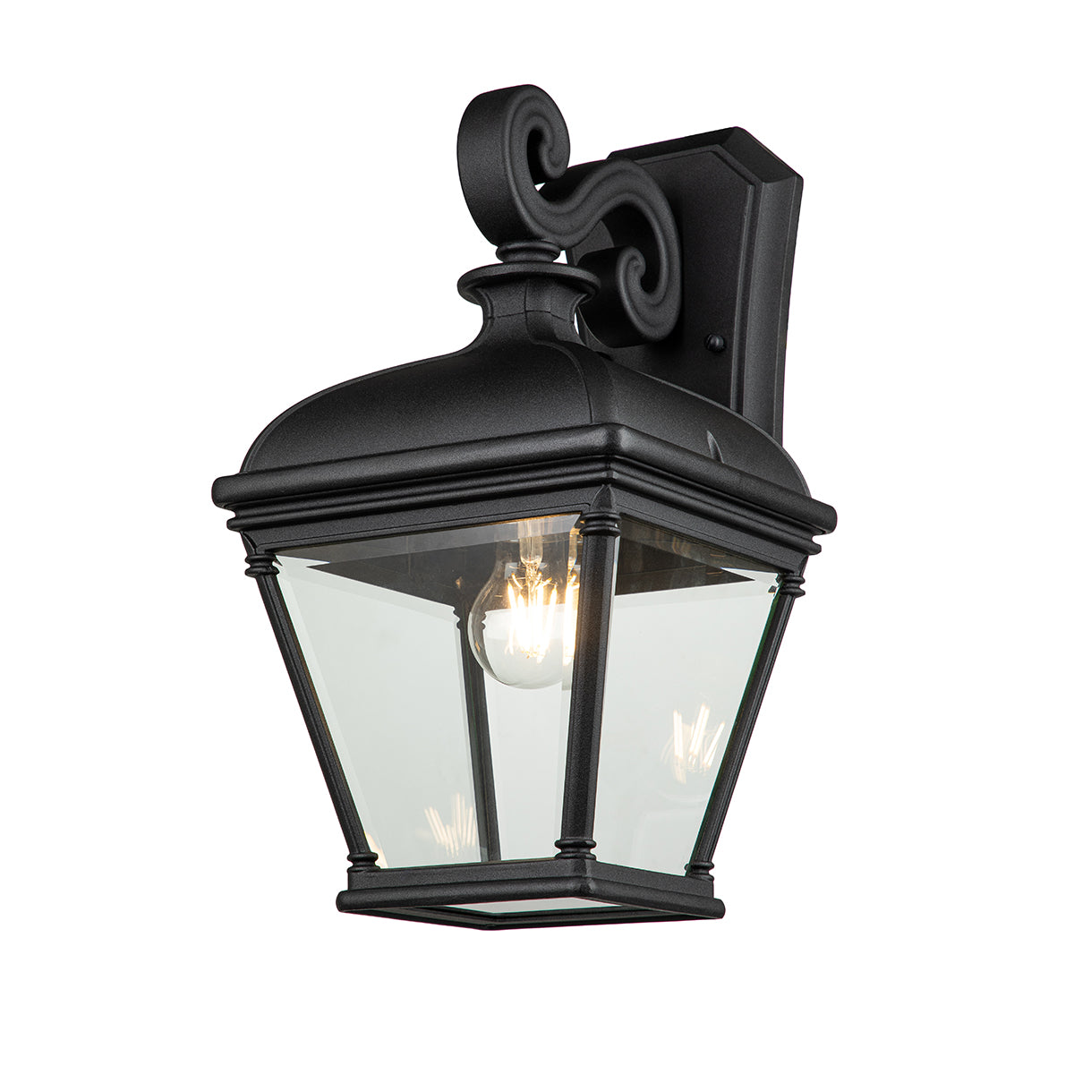 Bayview Small/Medium/Large Wall Lantern - Black Finish Outdoor Lighting for Porch, Patio & Garden Decor