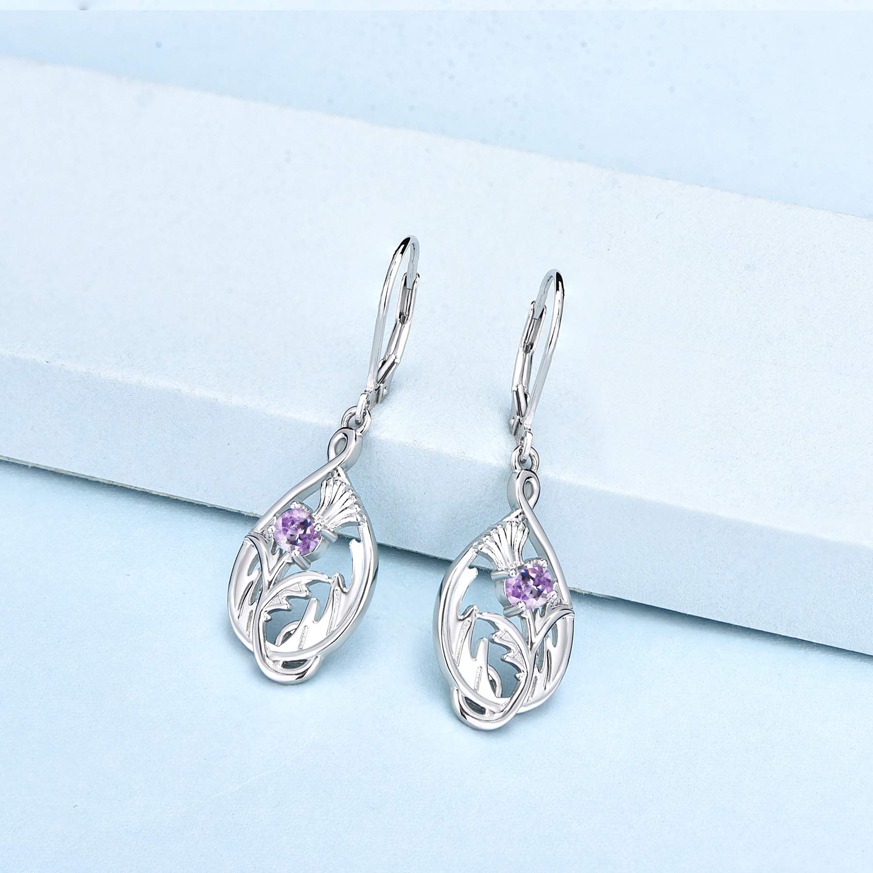 Scottish Thistle Earrings 925 Sterling Silver - Outlander Jewelry for Women | Wedding & Party