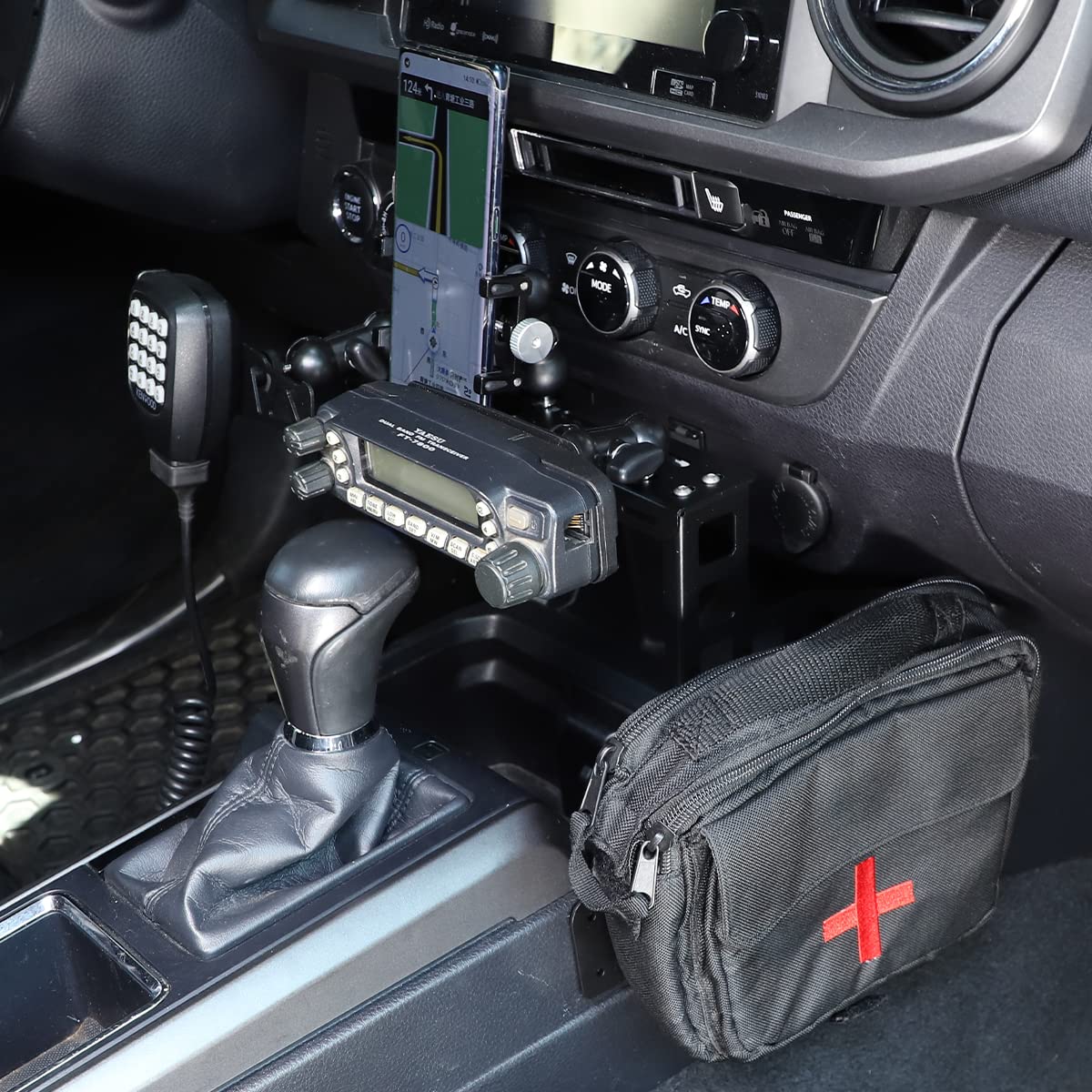 Universal Car Phone Mount for Toyota Tacoma 2016-2022 - Multi-Function Dashboard Holder with Walkie Talkie Bracket & Phone Stand - Perfect for Off-Roading, Camping & Work Trucks