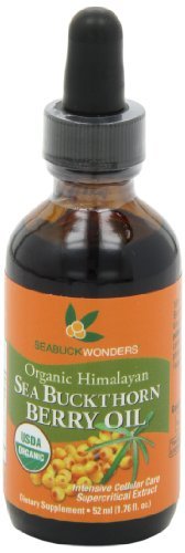 100% Certified Organic Sea Buckthorn Berry Oil - Cold Pressed, 1.76 Oz (Pack of 3) for Skin Care, Hair Growth & Anti-Aging - Natural Face Serum & Moisturizer