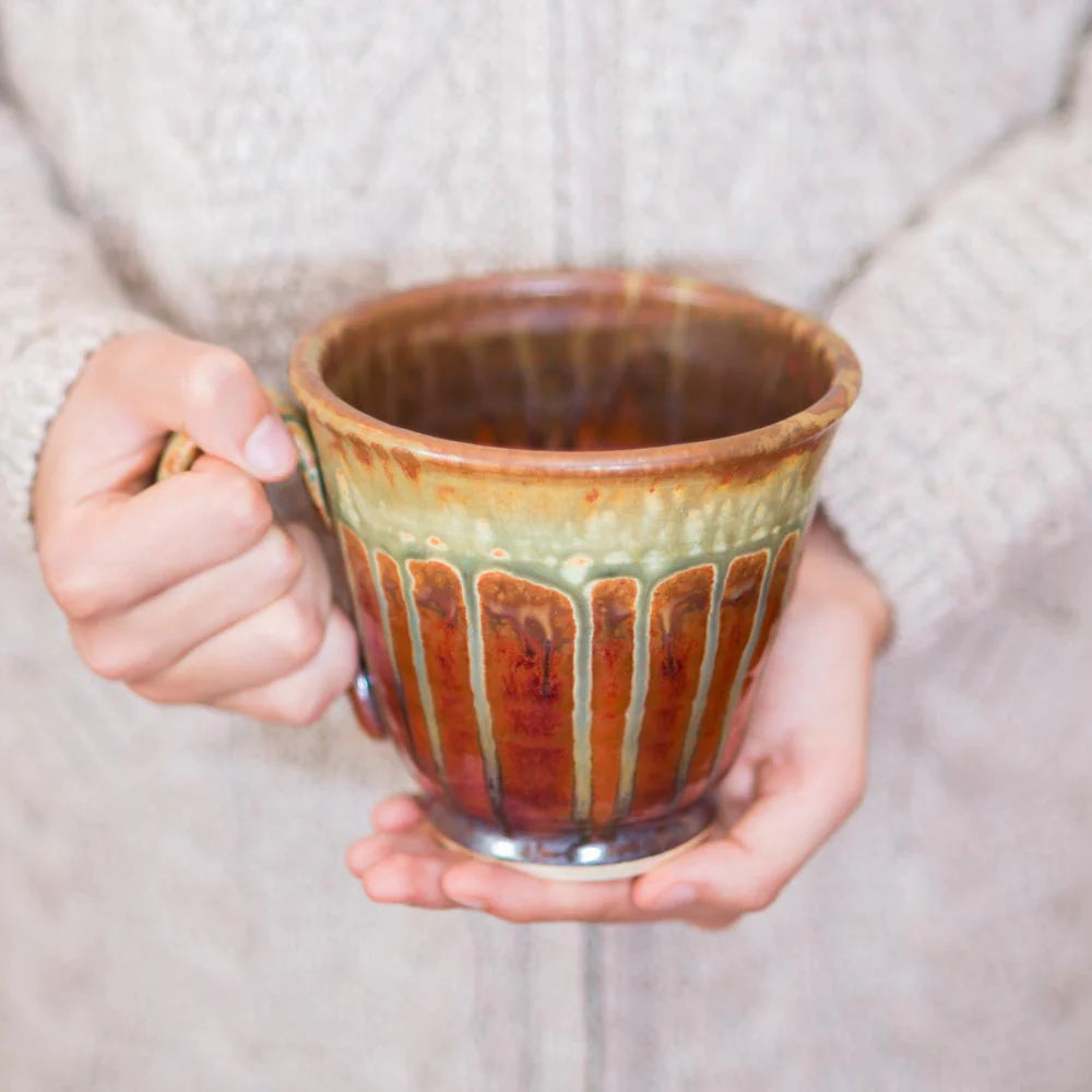 Blanket Creek Pottery Rustic Red Soup Mug - Handcrafted Ceramic Coffee Cup for Hot Beverages, Perfect for Soups, Tea & Cocoa - Cozy Home & Office Use