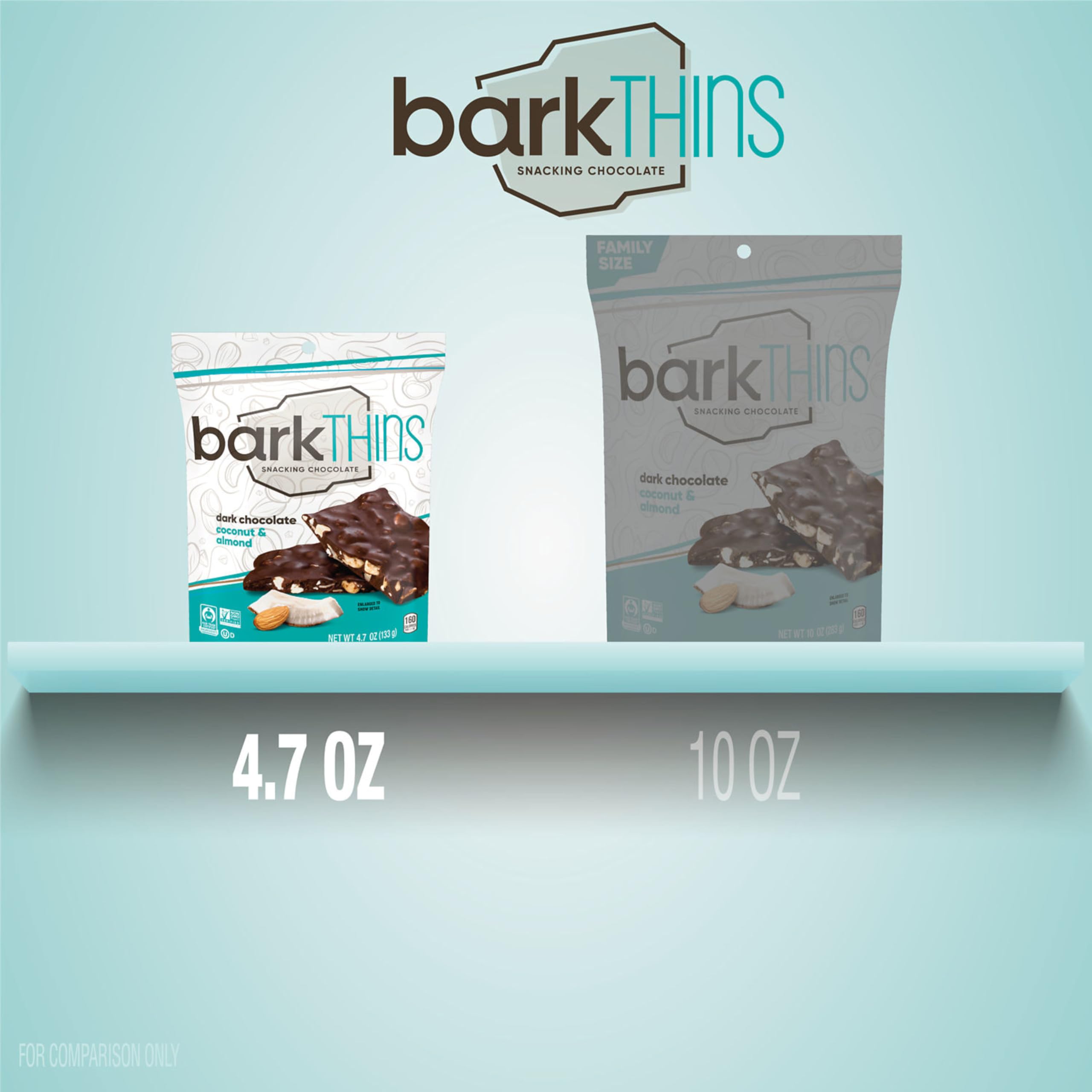 BarkTHINS Dark Chocolate with Coconut & Almonds - 4.7 oz Snack Bag | Premium Chocolate Snacks for Gifts, Office Treats & Healthy Desserts
