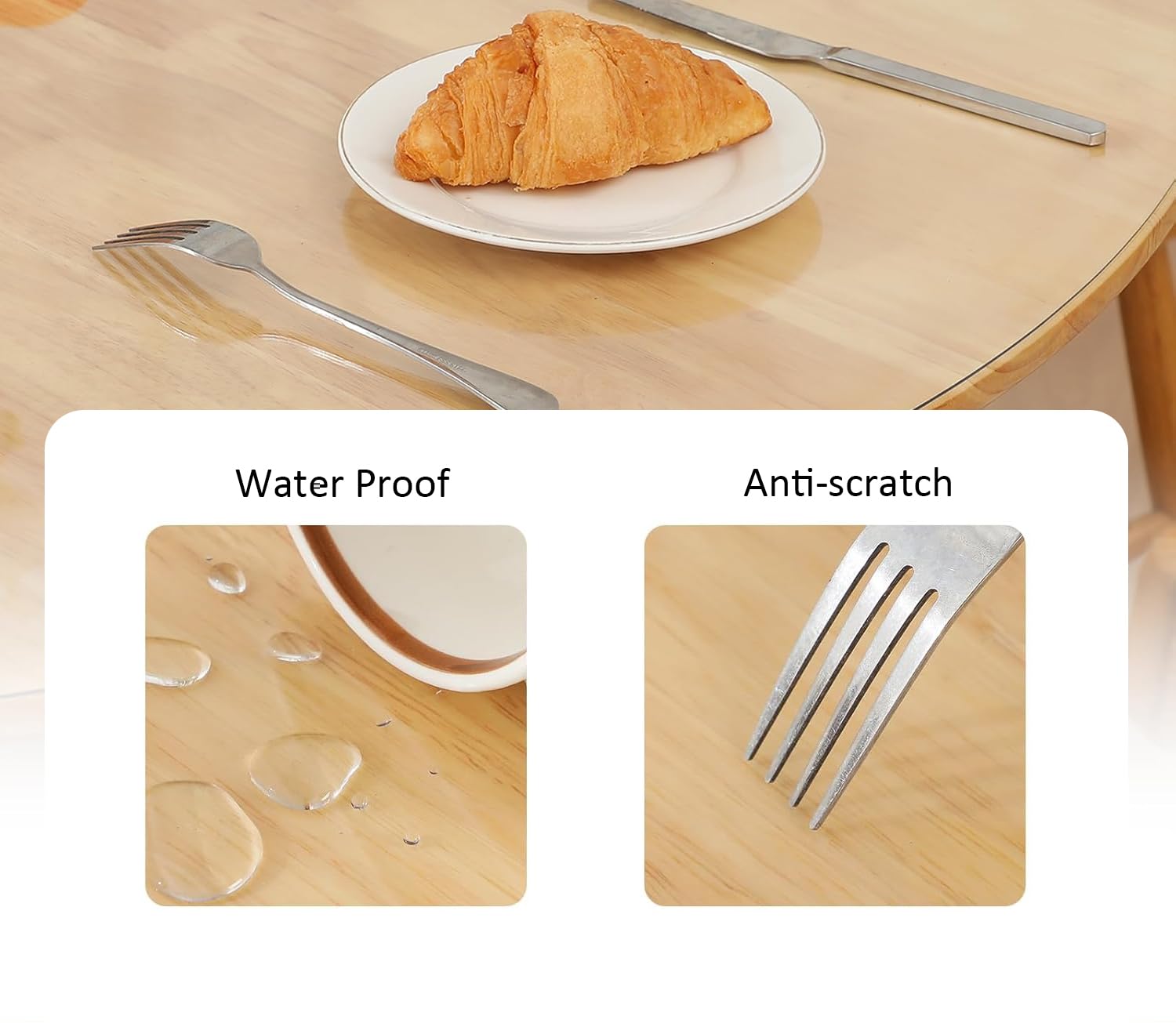 42 Inch Round Clear Plastic Dining Table Protector - 2mm Thick Waterproof PVC Tablecloth, Vinyl Circle Table Top Cover for Coffee Table, Kitchen & Dining Room - Scratch Resistant & Easy to Clean for Daily Use