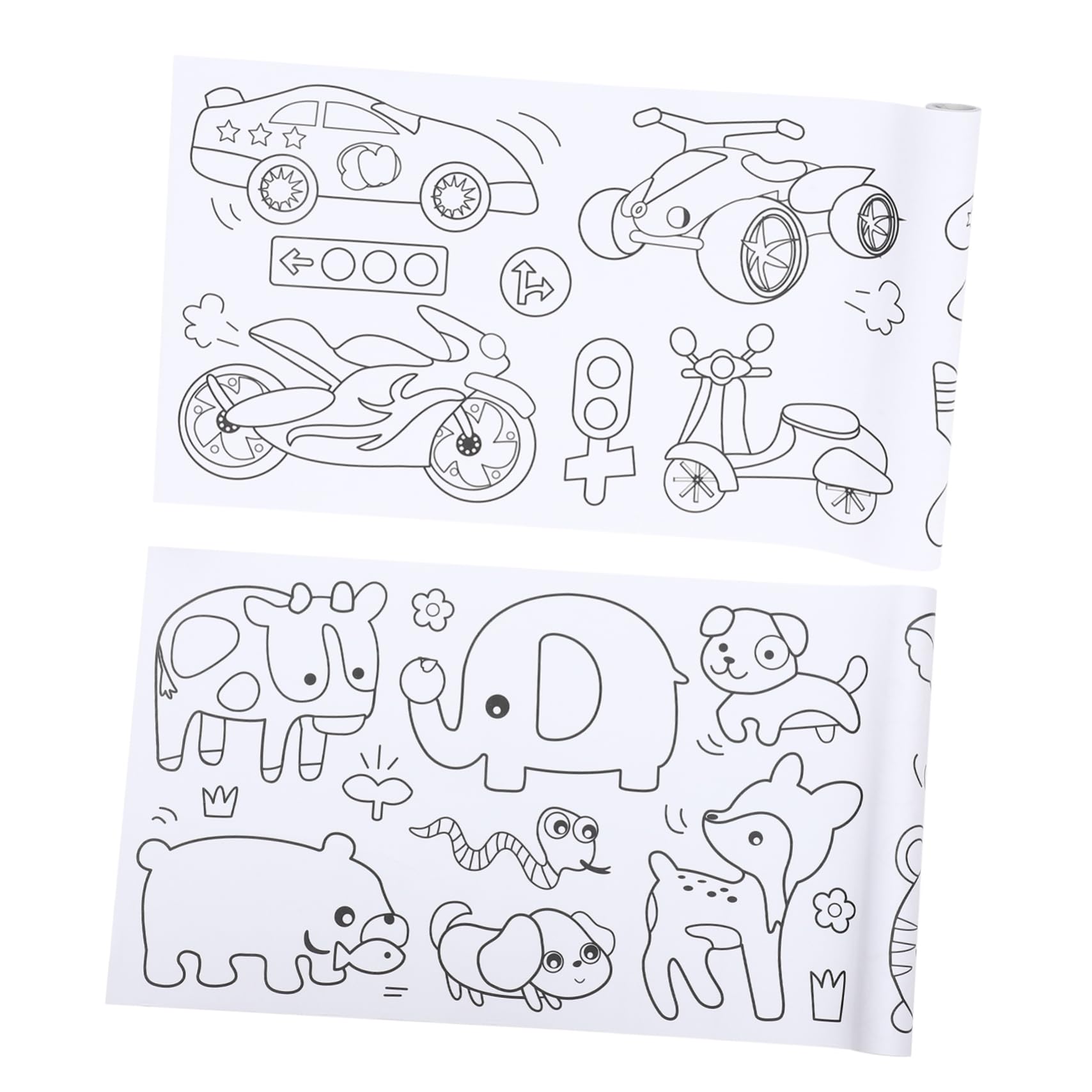 IWOWHERO 2 Pack Kids Drawing Paper Set - DIY Graffiti Scroll Marker Paper, Thick Sketch Paper & Tracing Paper for Toddlers, Art Supplies for Children's Animal Drawing | Perfect for Home, Classroom & Creative Play