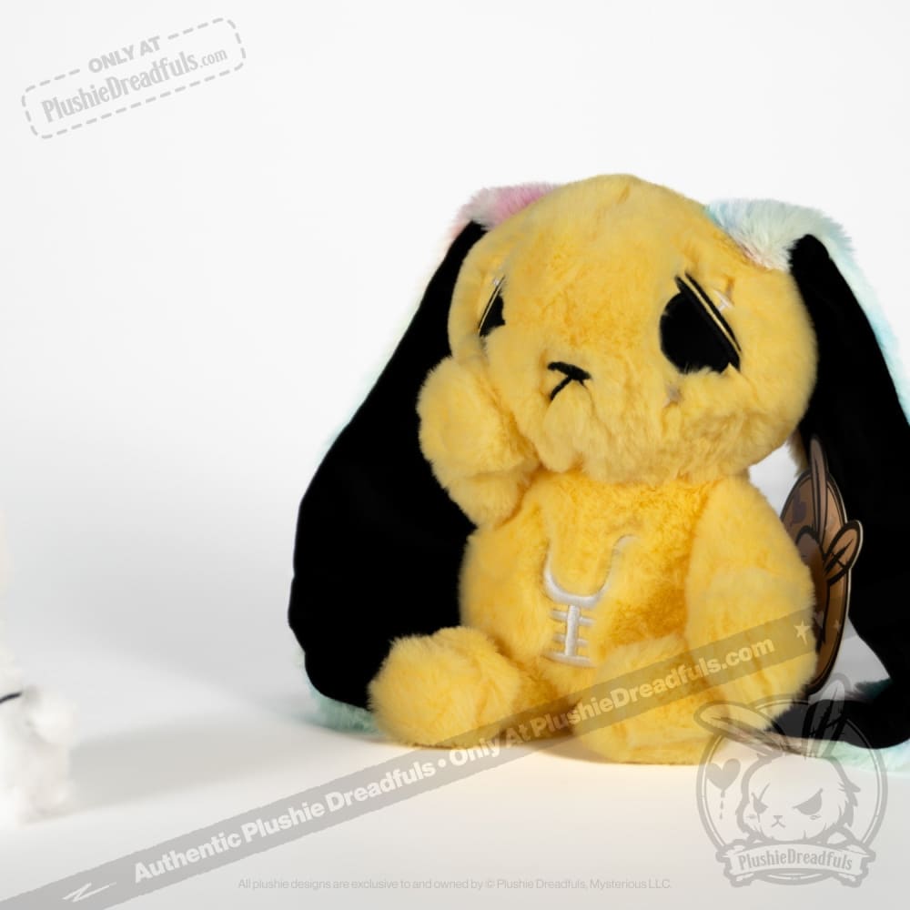 Plushie Dreadfuls Anxiety Rabbit Stuffed Animal - Yellow Limited Edition Soft Plush Toy for Stress Relief & Comfort | Perfect for Anxiety Support, Therapy, and Cuddling