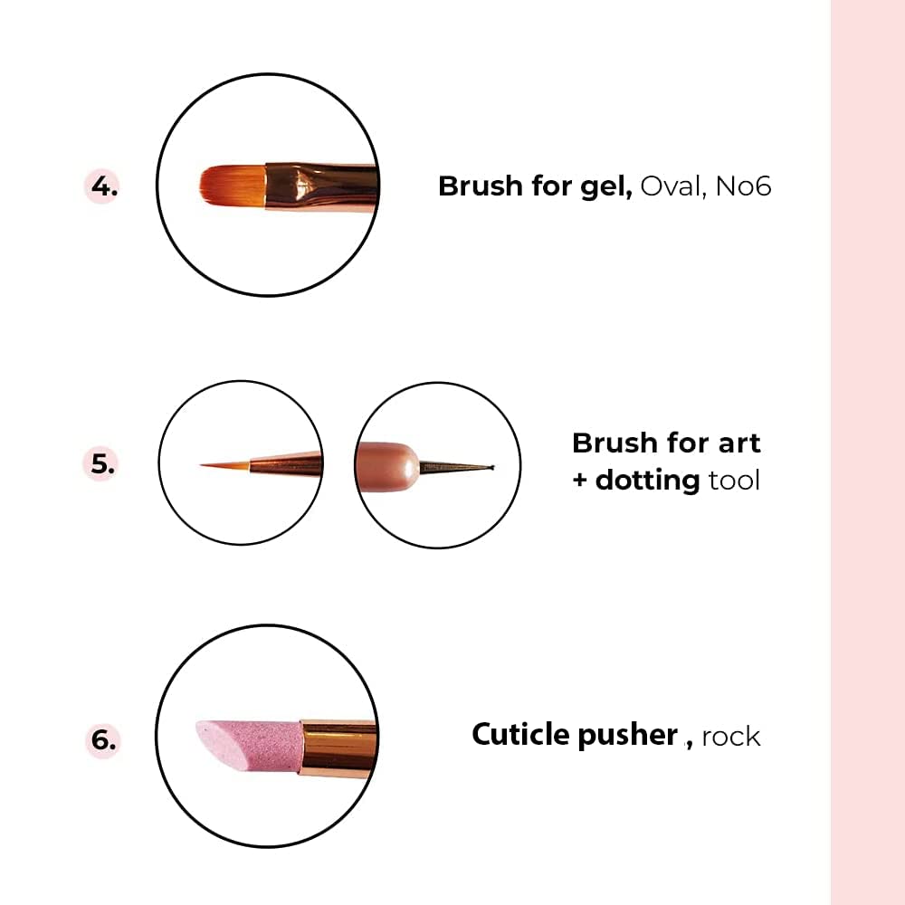 **SINCERO SALON Professional Nail Art Brushes Set - 6 PCS Gel Nail Polish Design Painting Tools for Salon & DIY | High-Quality, Easy to Clean | Perfect for Manicures, Nail Extensions & Home Nail Art**