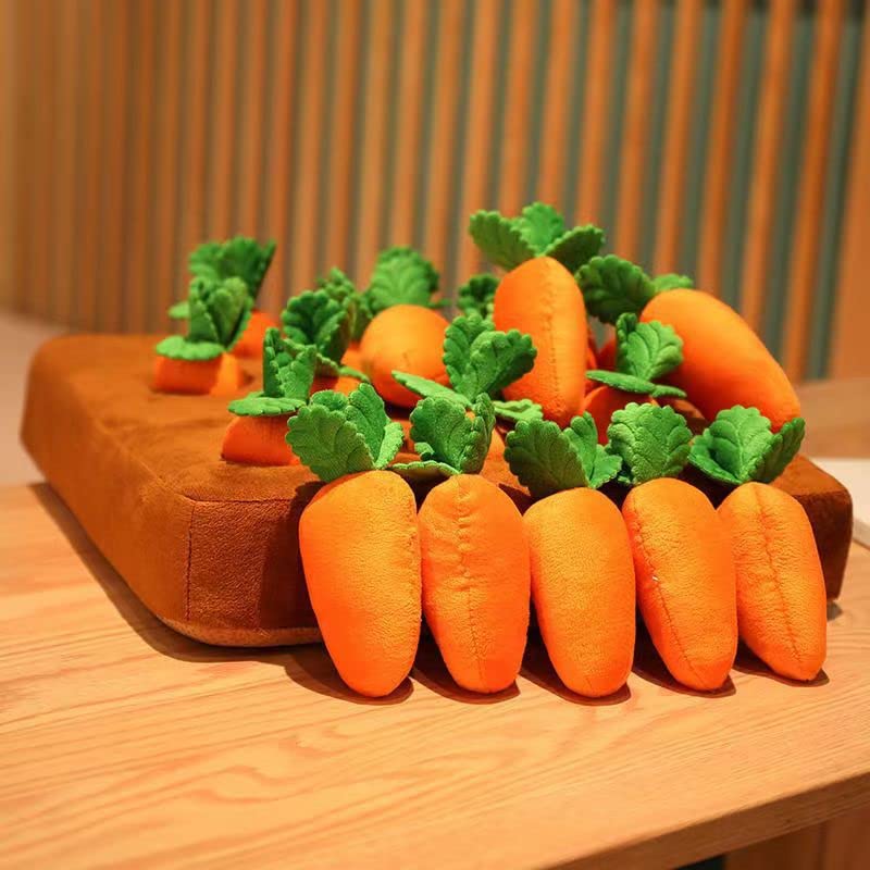 Dog Snuffle Mat with 12 Carrots - Interactive Puzzle Toy for Stress Relief & Nosework Feeding Games