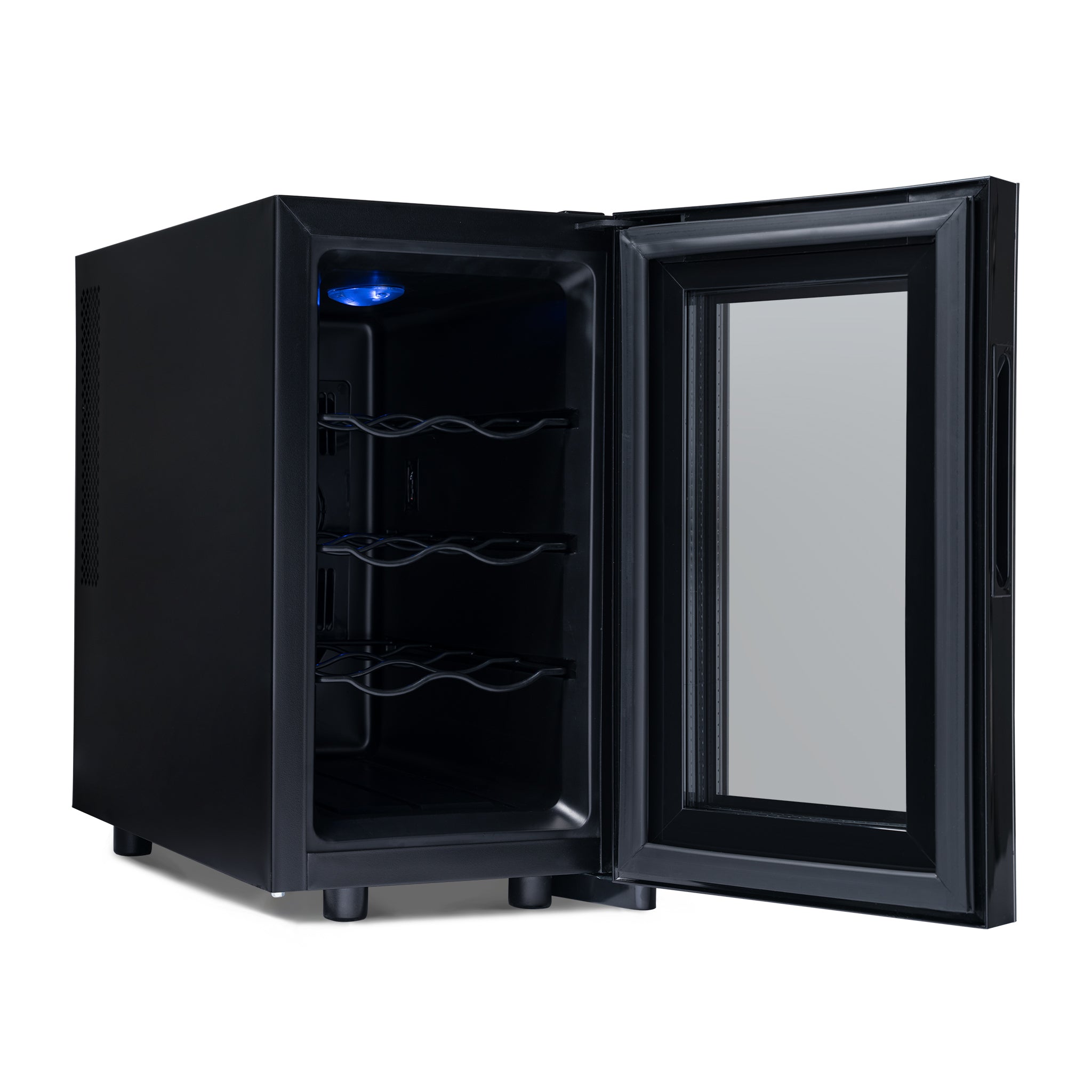 Newair® 8 Bottle 10.2 Inch Black Freestanding Countertop Wine Cooler Refrigerator - Perfect for Kitchen, Bar, Dining Room & Wine Cellar Storage