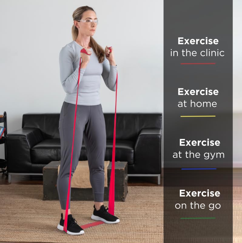 THERABAND Resistance Bands - 6 Yard Roll Professional Latex Elastic Exercise Bands for Strength Training, Physical Therapy & Home Workouts | Upper Body, Lower Body & Core Workout Equipment | Ideal for Pilates, Rehab & Fitness Training (Red, Medium, Level 3)