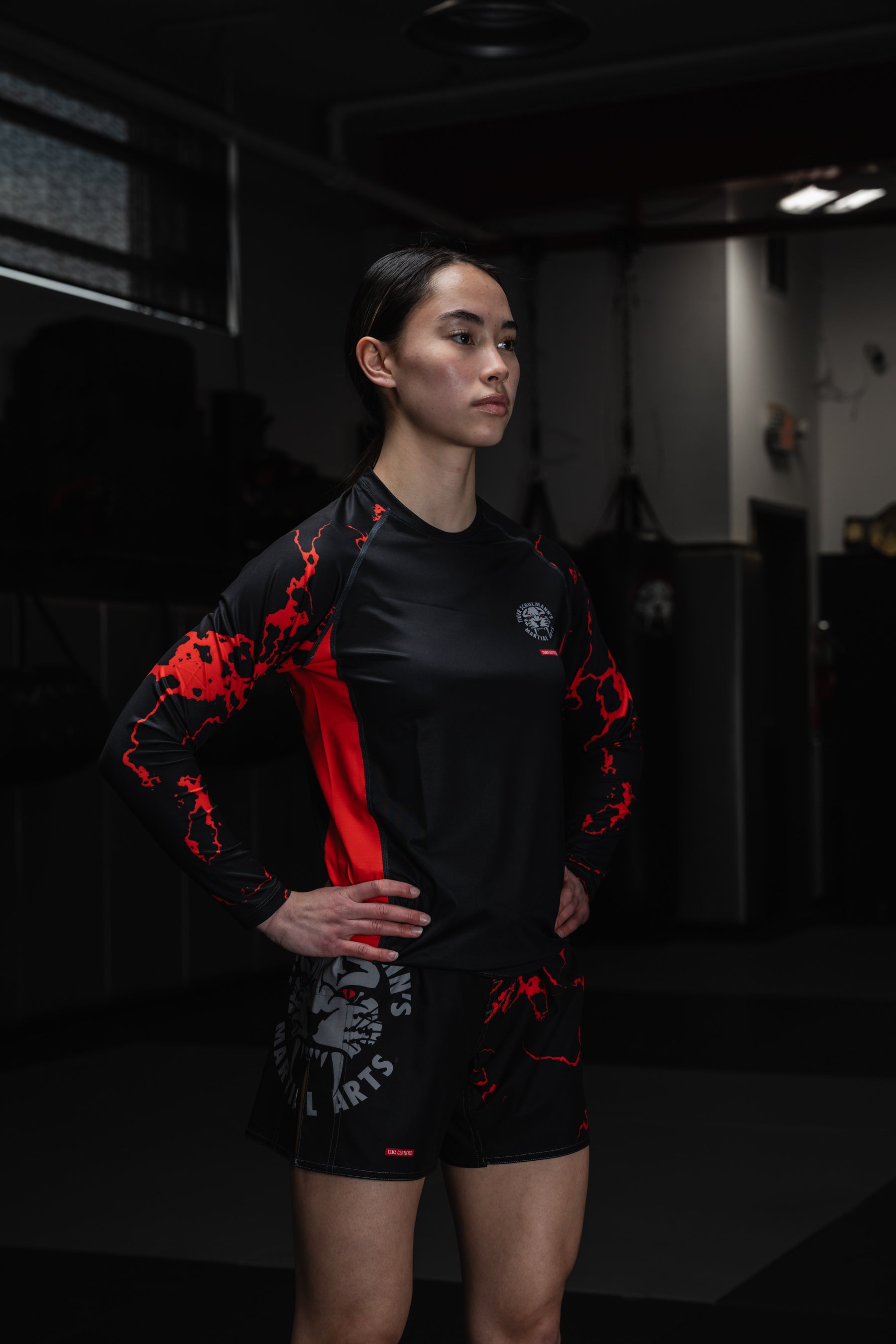 Code Red Long Sleeve Rashguard - UPF 50+ Sun Protection Swim Shirt for Men & Women - Perfect for Surfing, Swimming, and Water Sports
