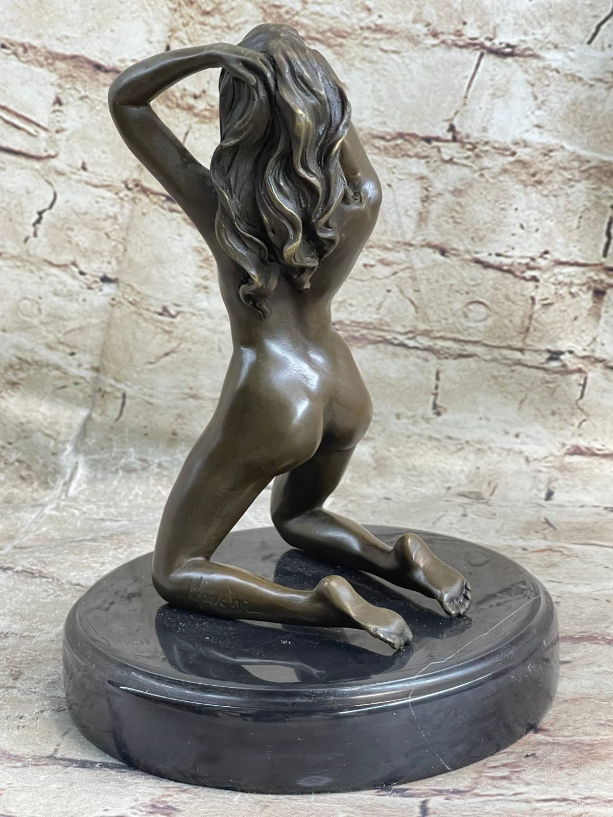 Handmade European Bronze Mavchi Nude Girl Sculpture - Museum Quality Bronze Bookend Statue for Home Library & Office Decor