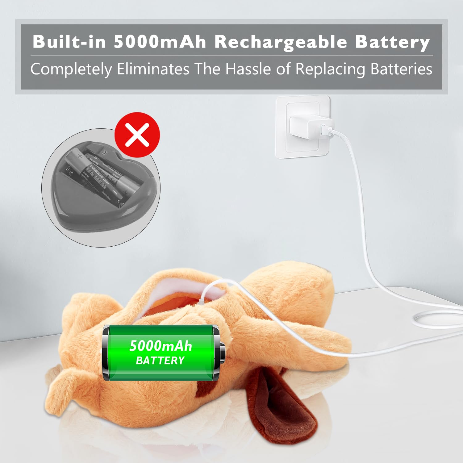 **2025 Upgraded Lifelike Heartbeat Puppy Toy for Dogs - Calming Anxiety Relief with Simulated Breathing & Body Temperature, USB Rechargeable - Perfect for Separation Anxiety, Travel & Training**