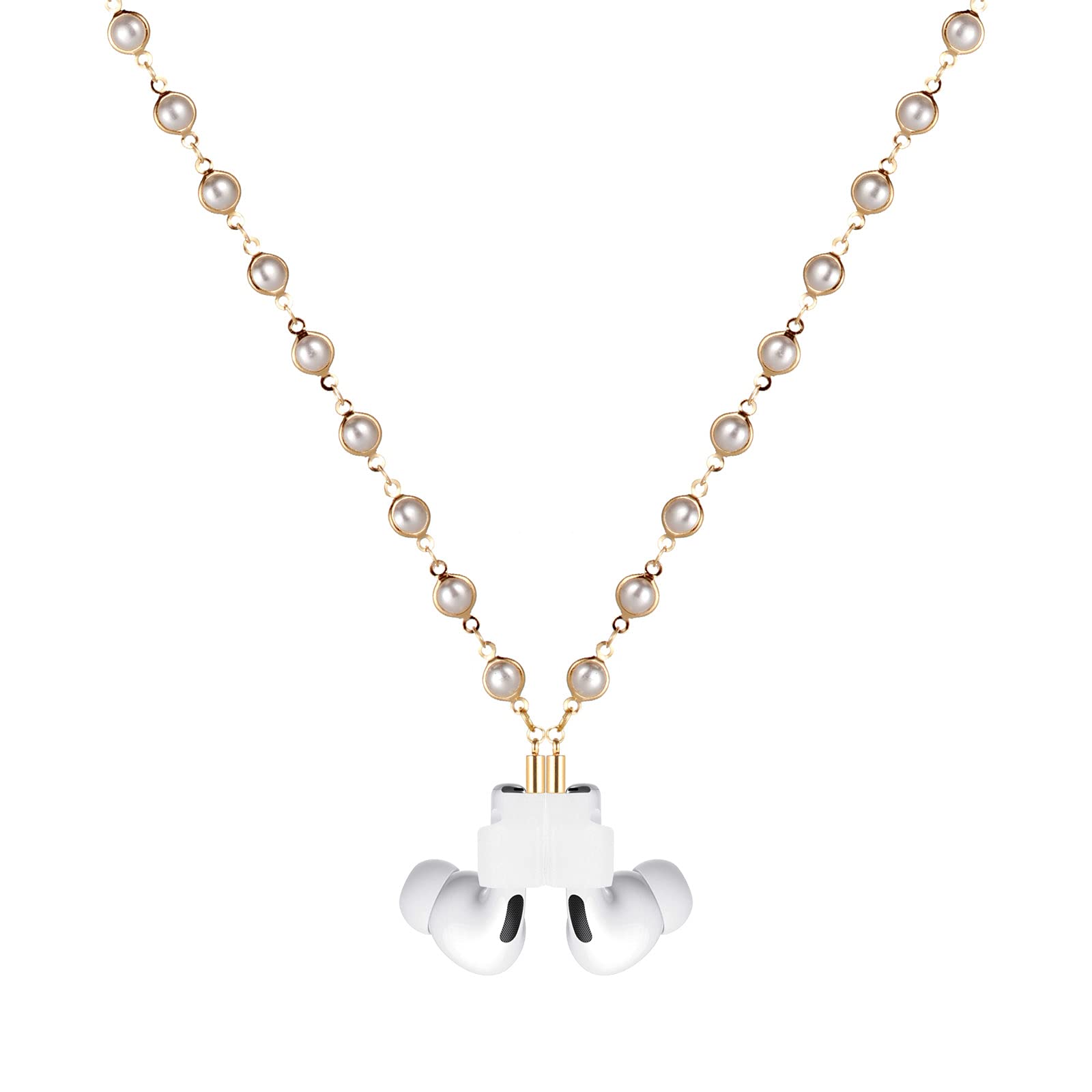Magnetic AirPods Strap Holder with Gold Chain - Stylish Necklace for Women & Girls | Perfect Gift for Music Lovers, Gym, Travel & Daily Use