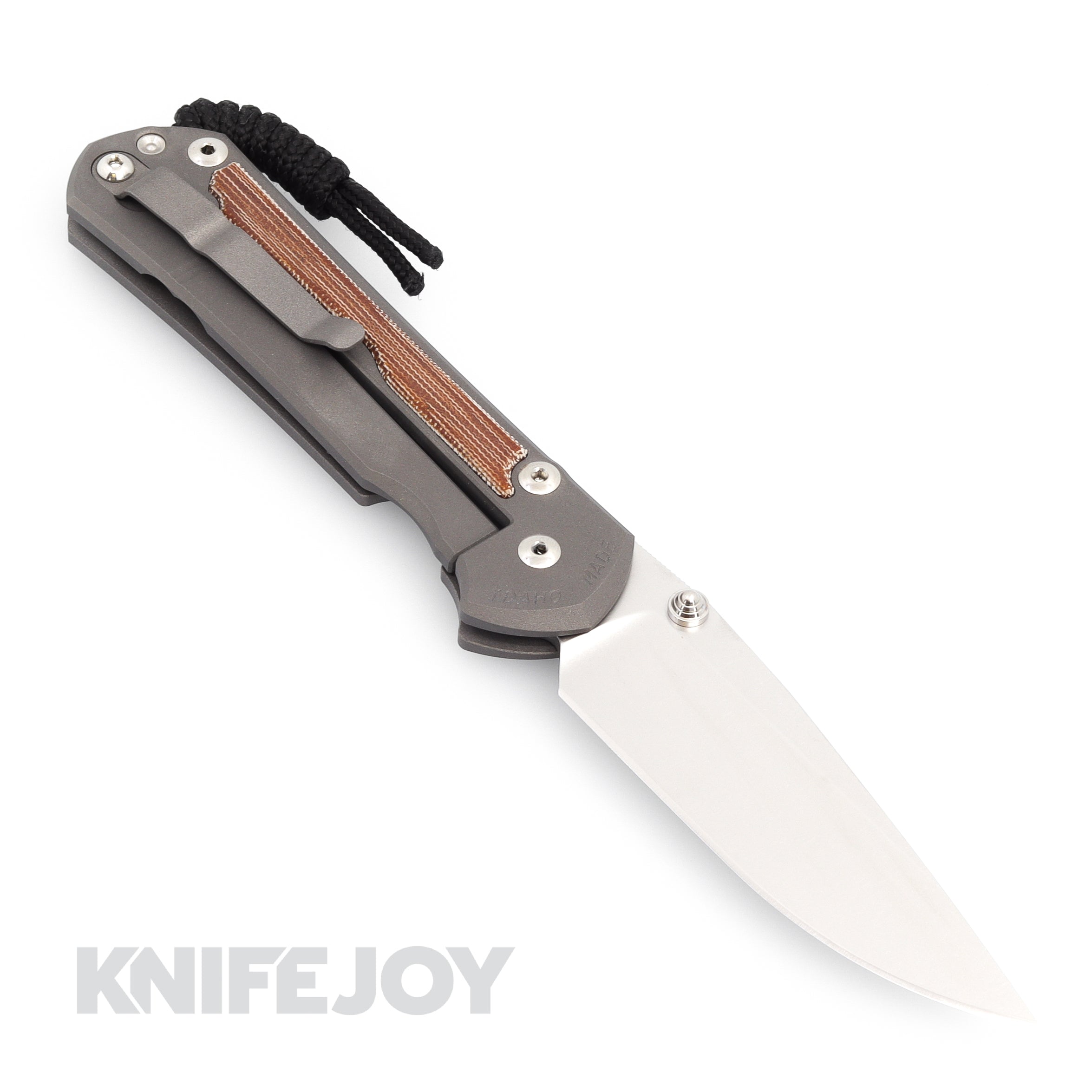 Chris Reeve Knives Large Sebenza 31 Drop Point Magnacut Blade - Double Silver Lug with Natural Canvas Micarta Inlay & Titanium Handles - Premium EDC Folding Knife for Outdoor, Camping & Everyday Carry