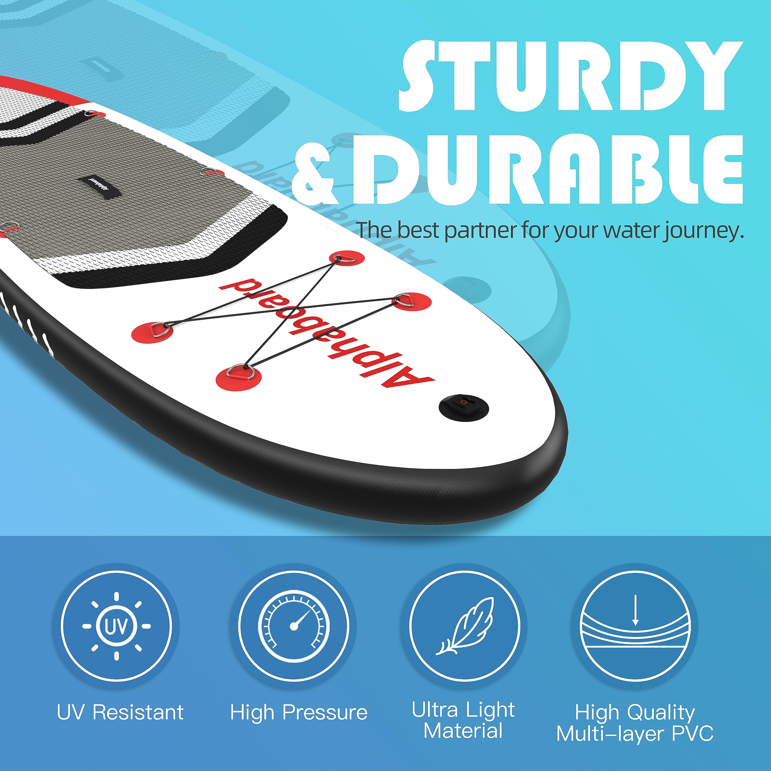 Premium Inflatable Stand Up Paddle Board (SUP) for Adults - Complete Kit with Paddle, Backpack & Double Action Pump - Non-Slip Deck, Wide Stance & Removable Fin - Perfect for Yoga, Fishing & Ocean Adventures