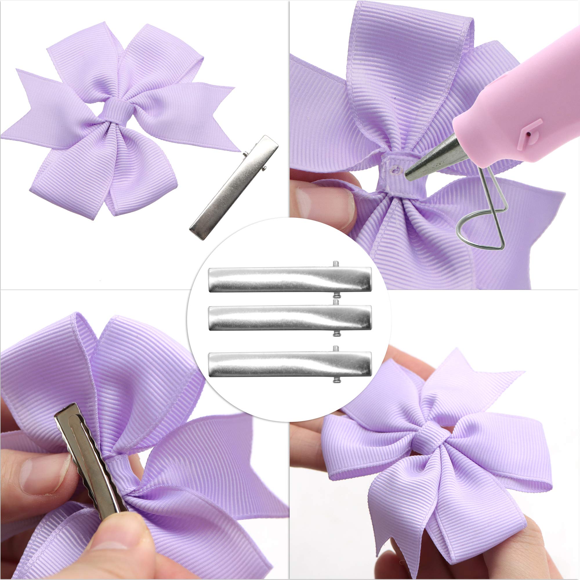 55mm Silver Metal Alligator Hair Clips Pins 100 Pcs - Flat Top with Teeth for Hairdressing Salon, Hair Grip, Arts and Crafts Projects, Hairpins for Women and Hairdressers - Perfect for Styling, Extensions, and DIY Accessories