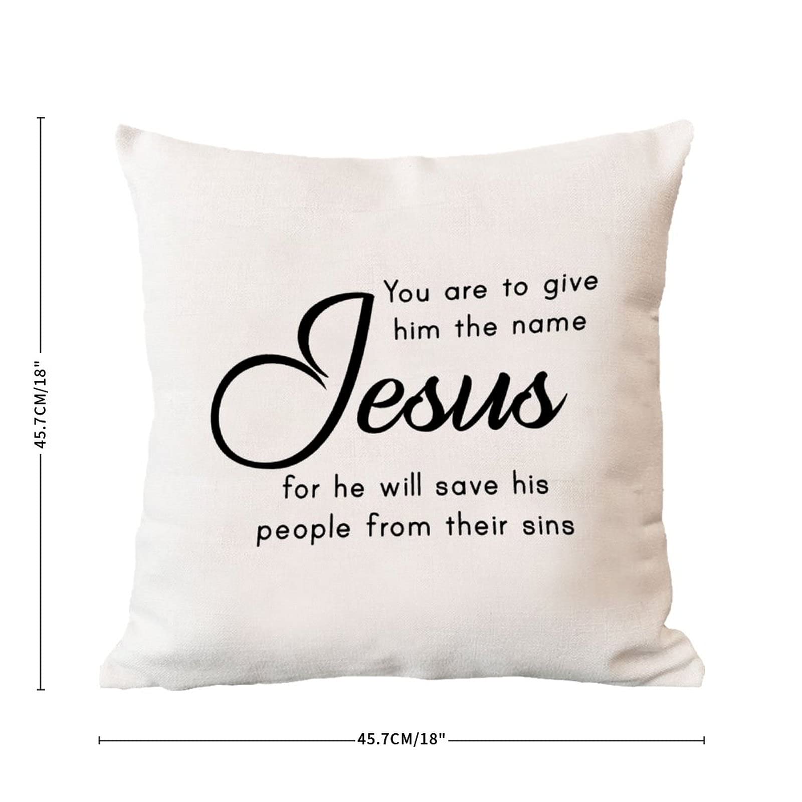 Jesus Bible Verse Pillow Cover - Religious Christmas Decor for Couch & Bedroom