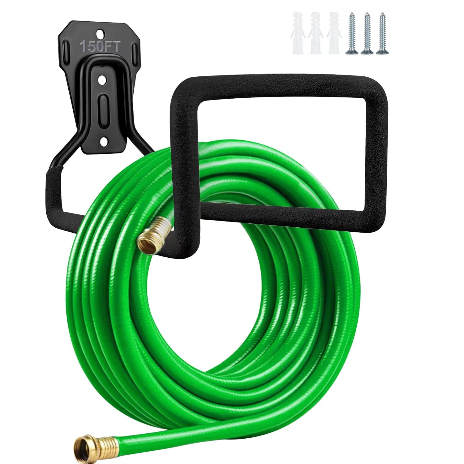 2Pcs Heavy Duty Metal Garden Hose Holders - Freestanding & Wall Mount Outdoor Water Hose Storage Rack for Yard, Lawn, and Garage (2 Pack) - Perfect for Organizing Garden Tools and Keeping Hoses Tangle-Free