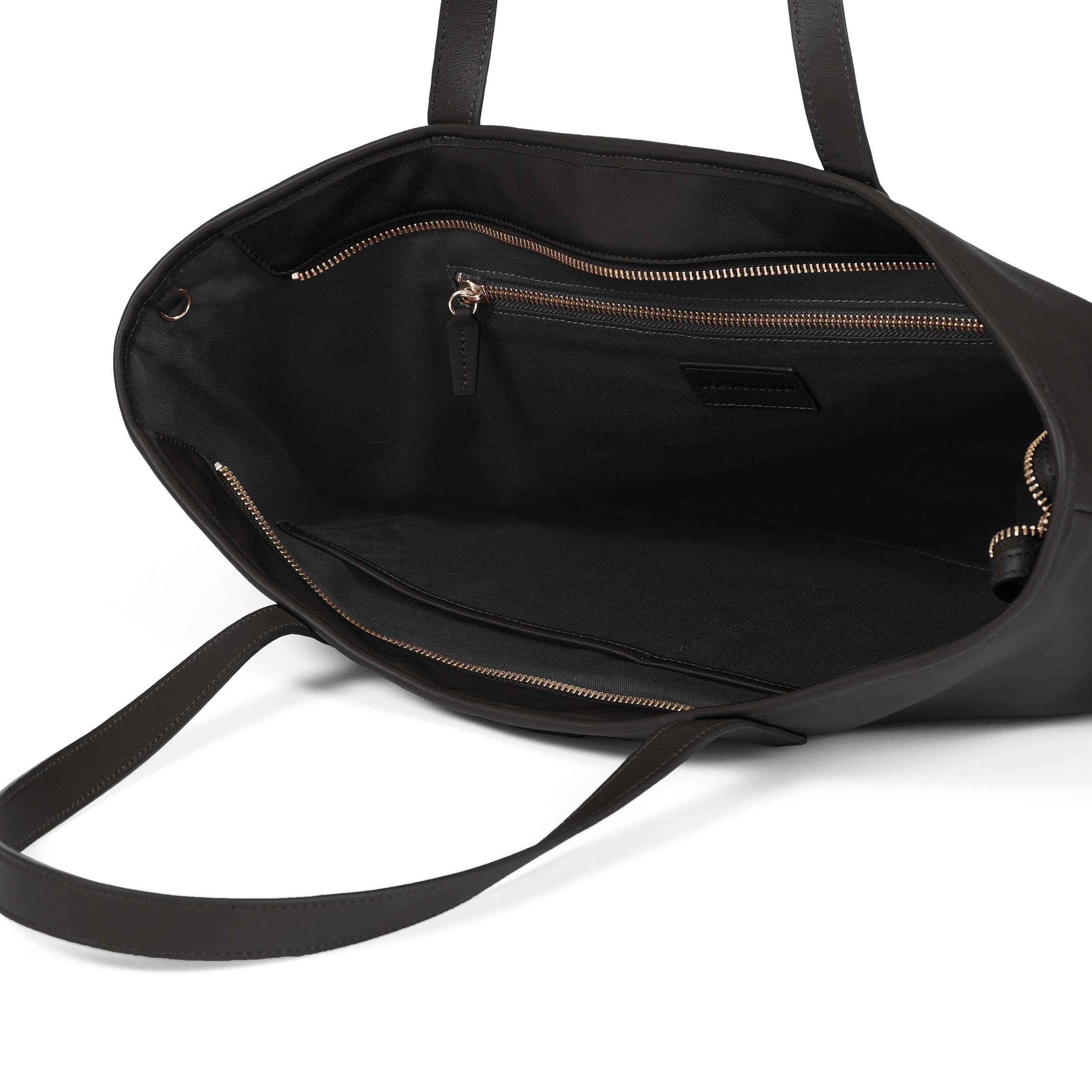Premium Genuine Leather Black Onyx Large Zippered Tote Bag for Women - Stylish Work Tote, Travel Carryall & Everyday Handbag for Business, Commuting & Shopping