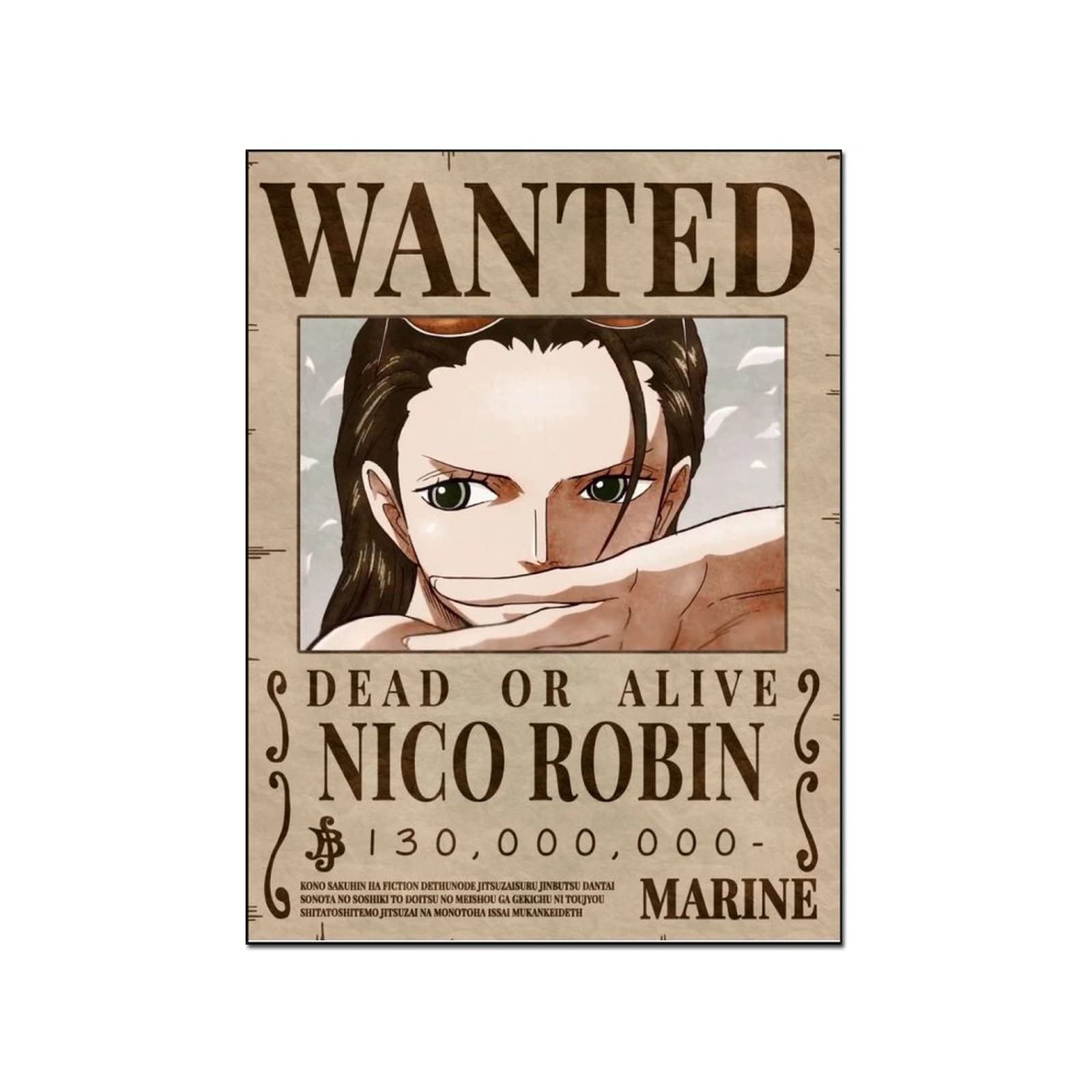 Nico Robin Wanted Anime Poster Canvas Wall Art - Anime Decor Print Painting for Living Room, Bedroom, Office & Game Room - Perfect for Anime Fans & One Piece Collectors