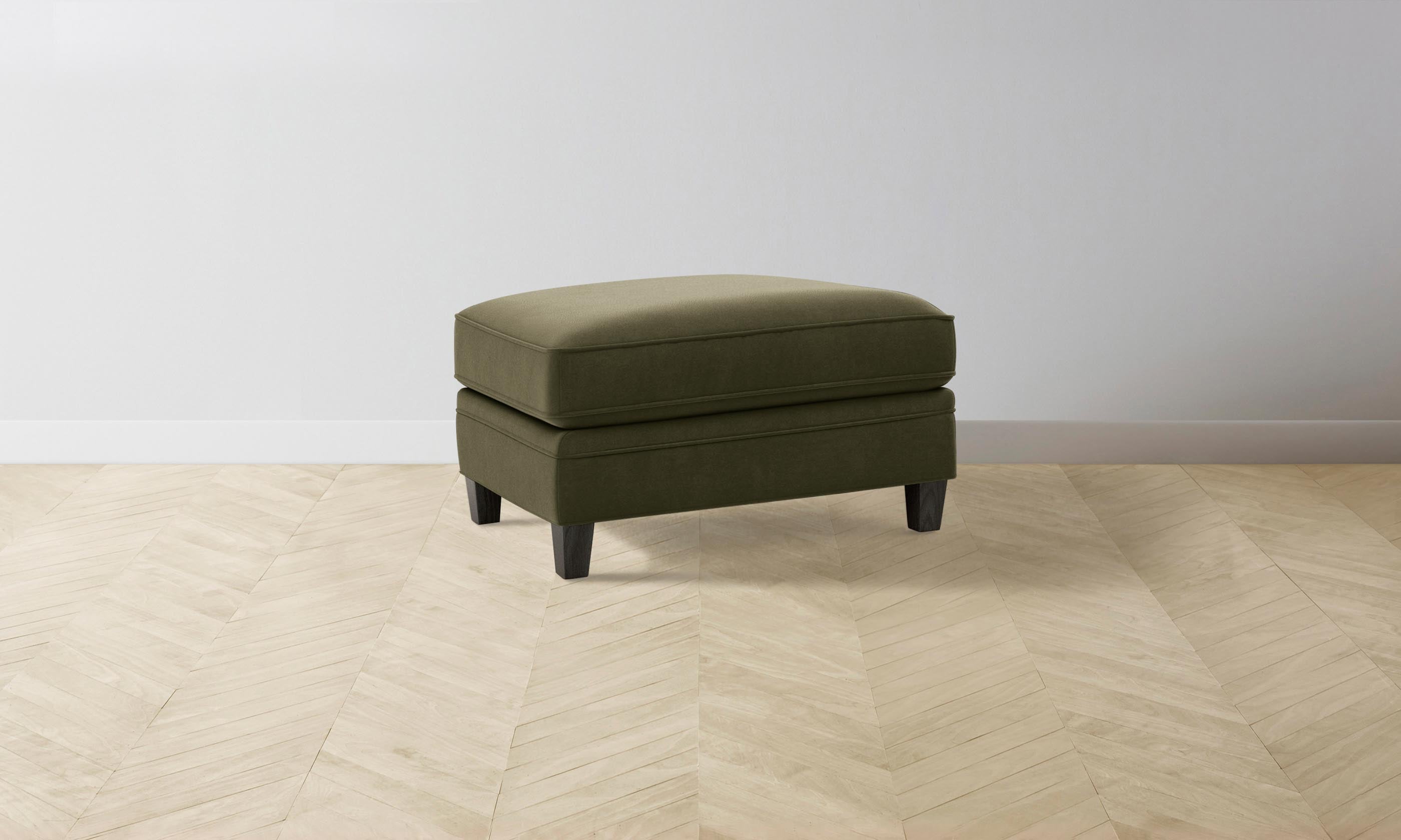 Luxury Carmine Ottoman with Premium Mohair Moss Upholstery - Perfect for Living Room, Bedroom, or Home Office Decor