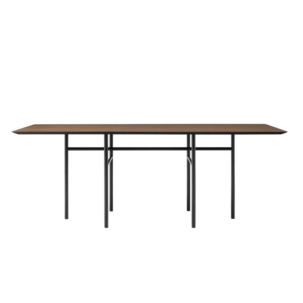 PRE ORDER AUDO CPH Snaregade Dining Table - Rectangular Black Steel Base with Dark Stained Oak Top | Modern Scandinavian Dining Room Furniture for Home & Restaurant Use